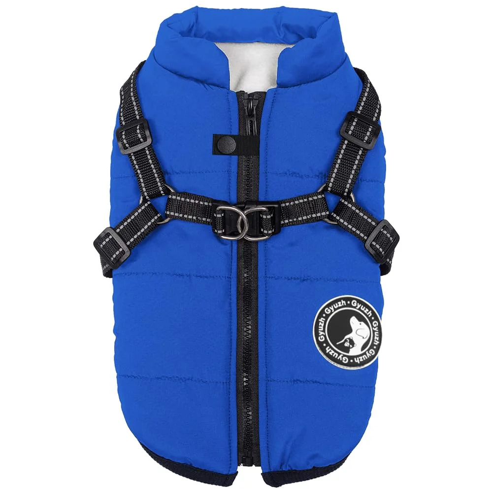 Casual Gyuzh Dog Coat with Harness – 2-in-1 Waterproof Winter Jacket for All Sizes Comfortable