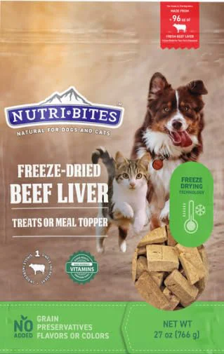 High-Grade Nutri Bites ze Dried Beef Liver Treats for Dogs Cats – 27 oz Single-Ingredient High-Protein High-End