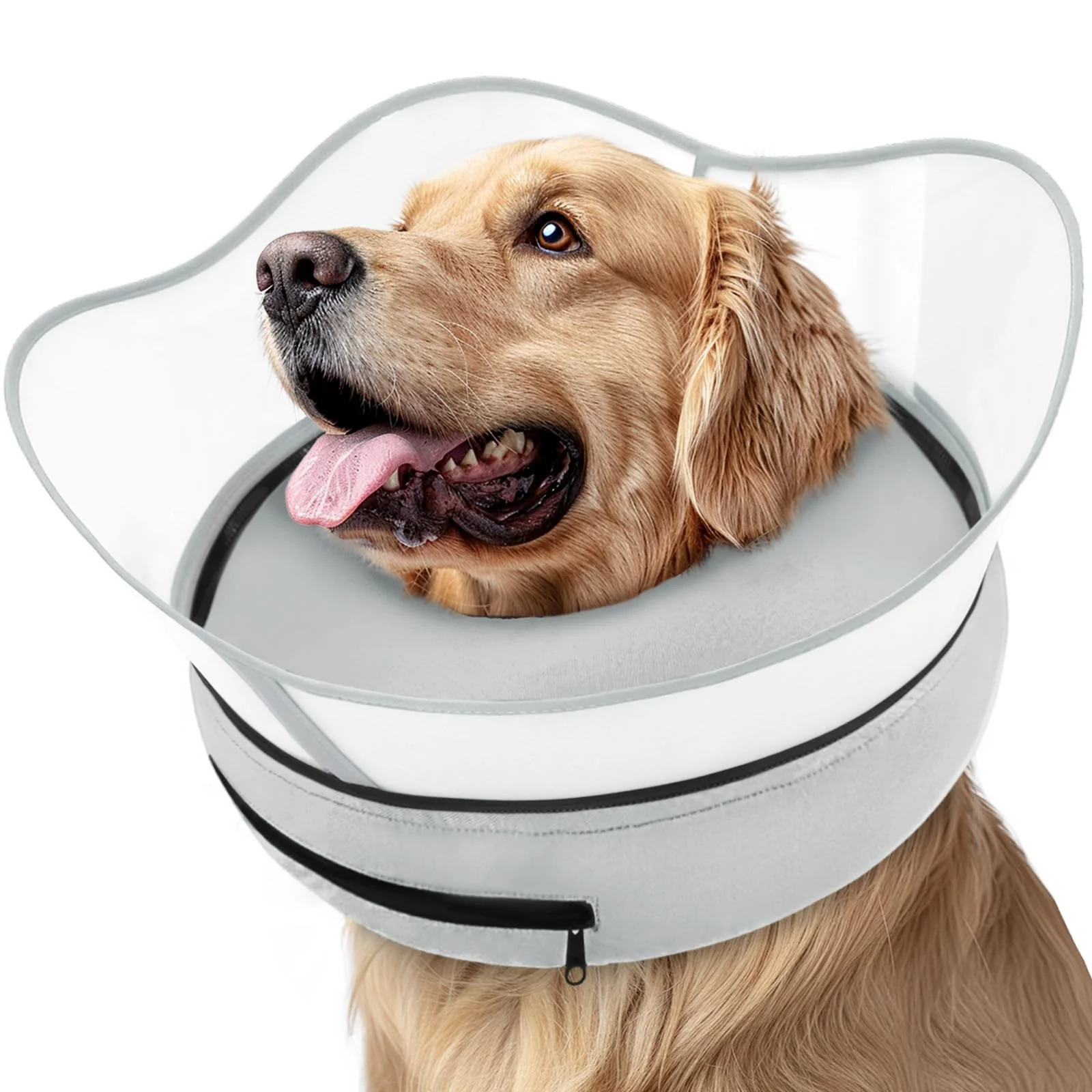 Responsible Supet Raised Inflatable Dog Cone Collar - Soft Donut E-Collar for Recovery Fine
