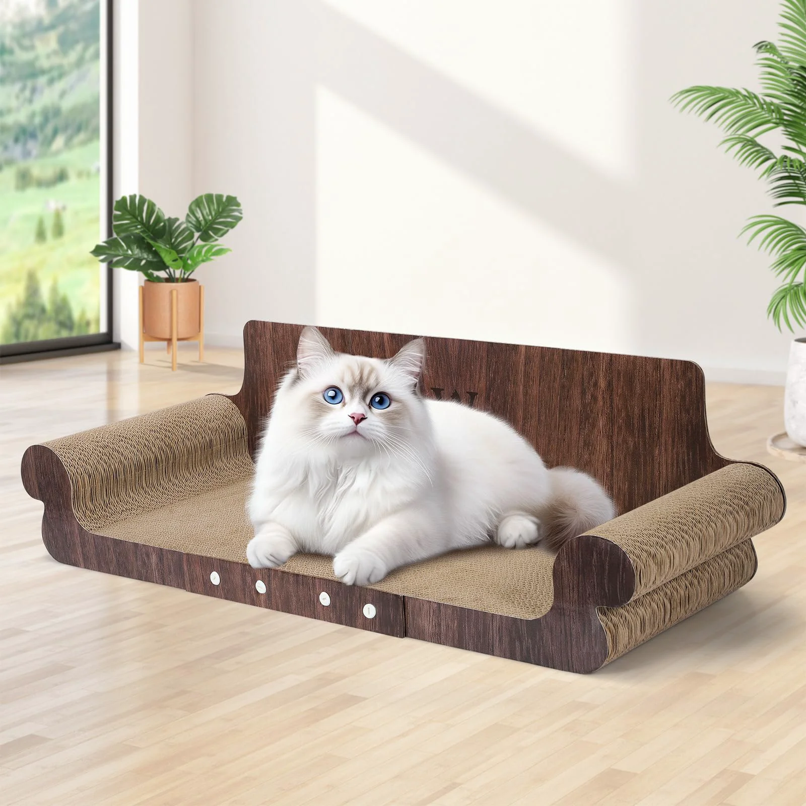 Verified wpvpaw Extra Large Cat Scratcher Bed – 32-Inch Cat Couch Lounger Casual