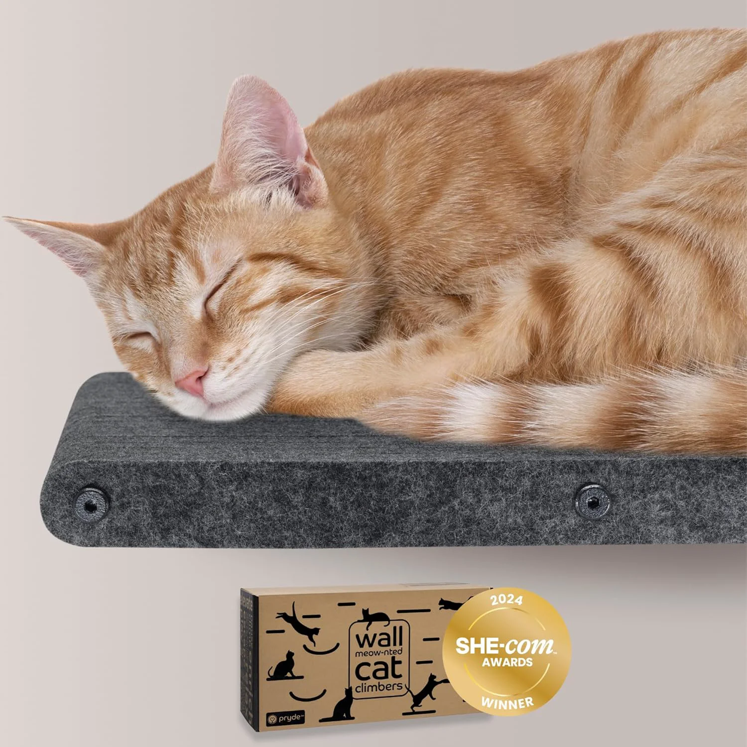 Reliable Wall Mounted Cat Perch Long Shelf by Pryde Pets - Floating Effective