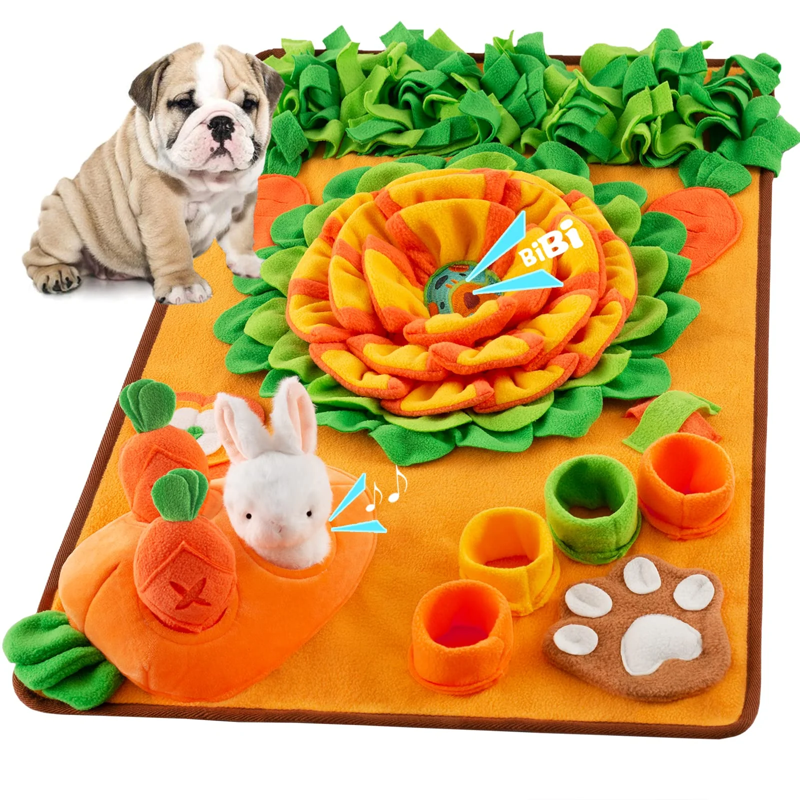 Functional ZMUBB Pet Snuffle Mat for Dogs – Slow Feeder Nosework Puzzle Interactive Foraging Mat 31x19 in Flexible