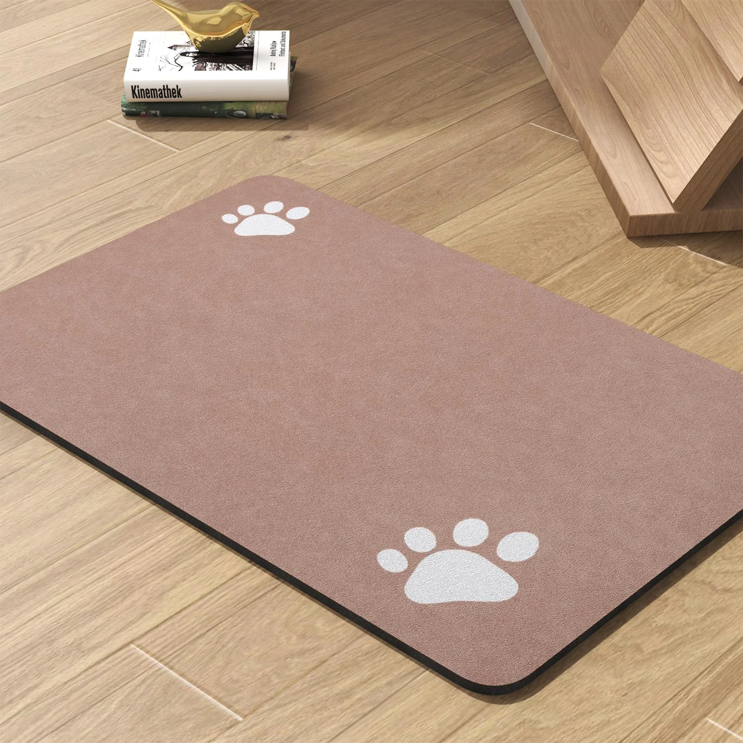 Refined PADOOR Pet Feeding Mat 17x28 Dusty Pink – Absorbent Quick-Dry Bowl Mat Breathable