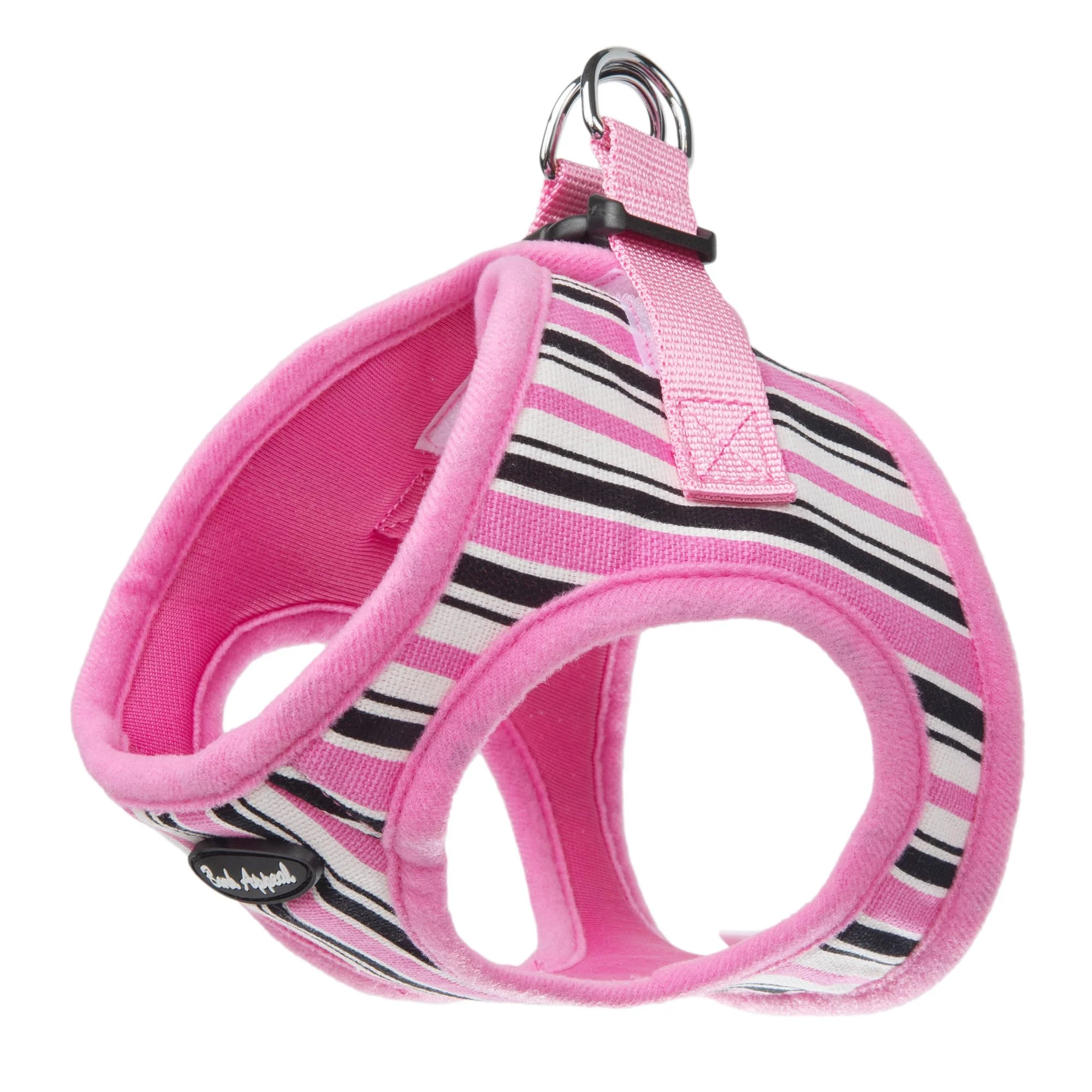 Trendy Bark Appeal Pink Stripe Step-in Harness for Small–Medium Dogs Anti-Choke Adjustable Soft Vest XS Advanced