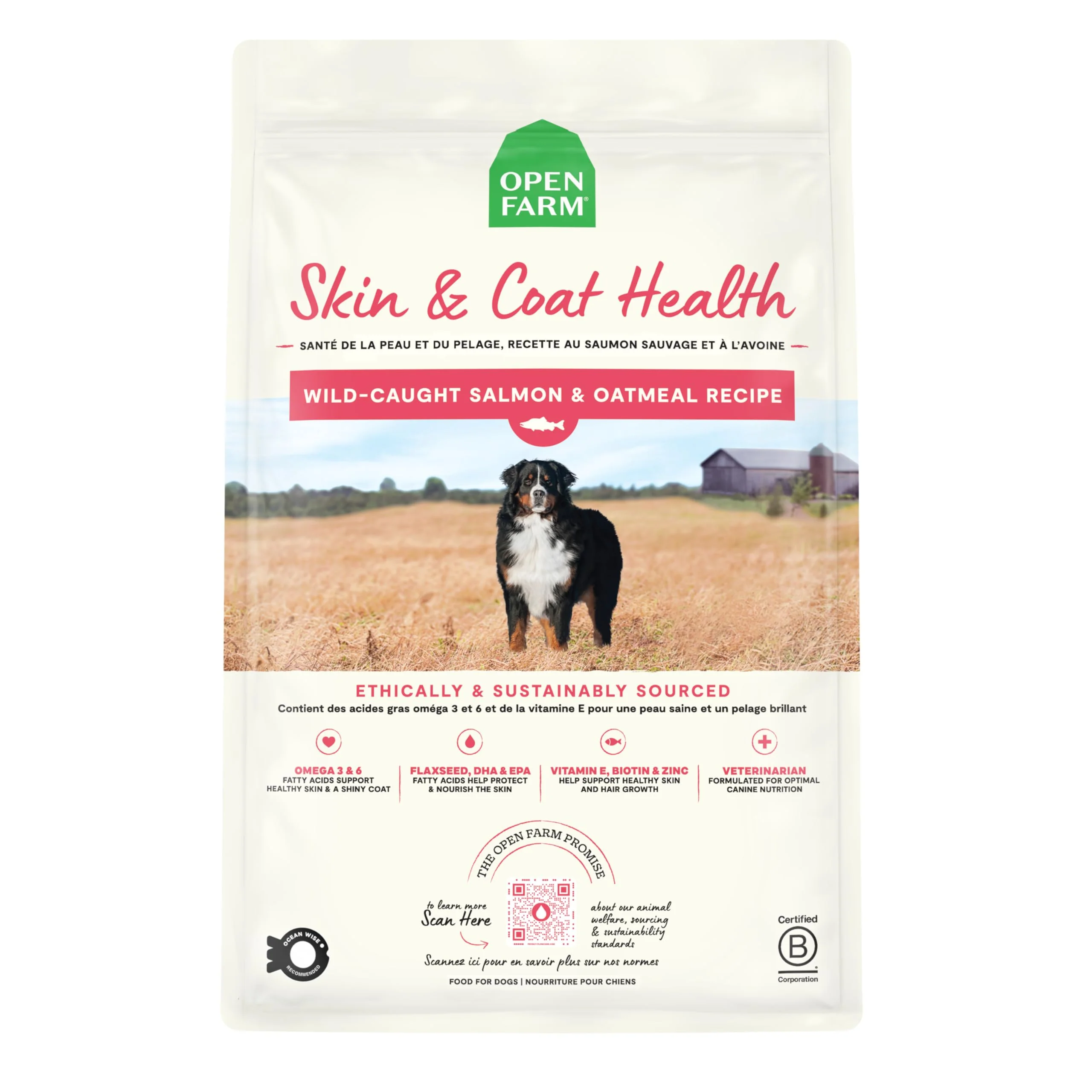High-End Open Farm Skin Coat Health Dog Food – Vet-Formulated Salmon Oil Oatmeal Recipe 4lb Official