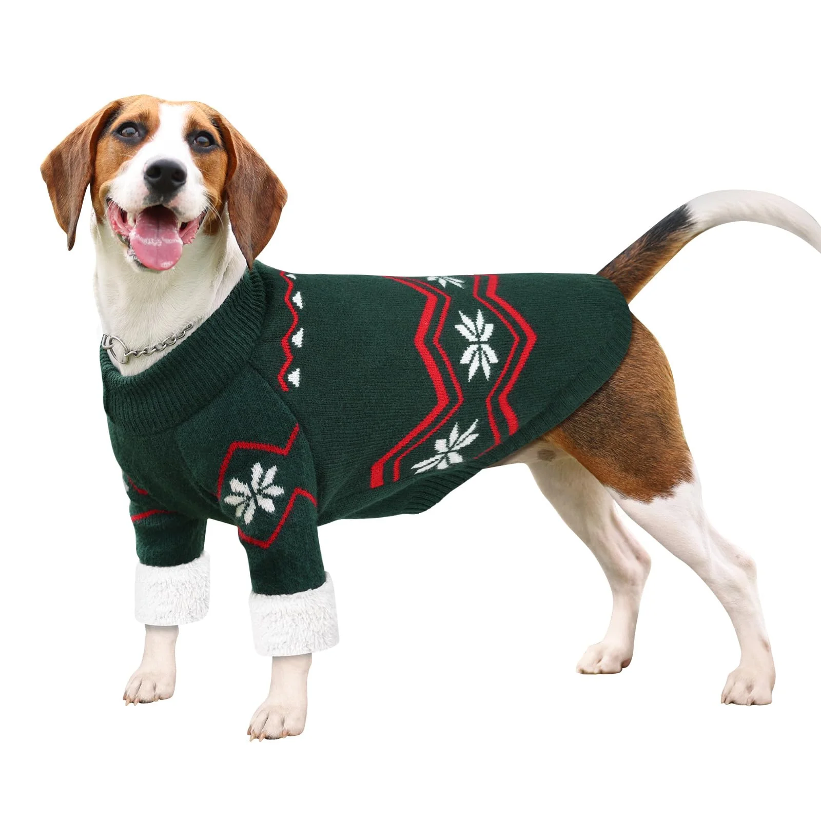 Secure WINGOIN XL Dog Sweater – Extra Large Knit Turtleneck with Leash Hole for Large Dogs Authentic