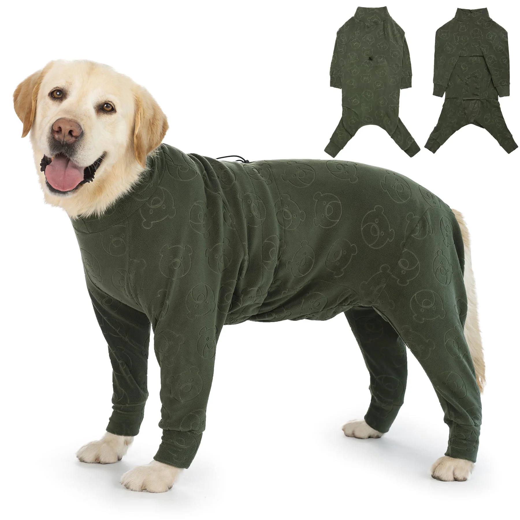 Next-Generation Yeapeeto Dog Coats Autumn Winter Jumpsuit — Warm Polar Fleece Dark Green 3XL Dependable