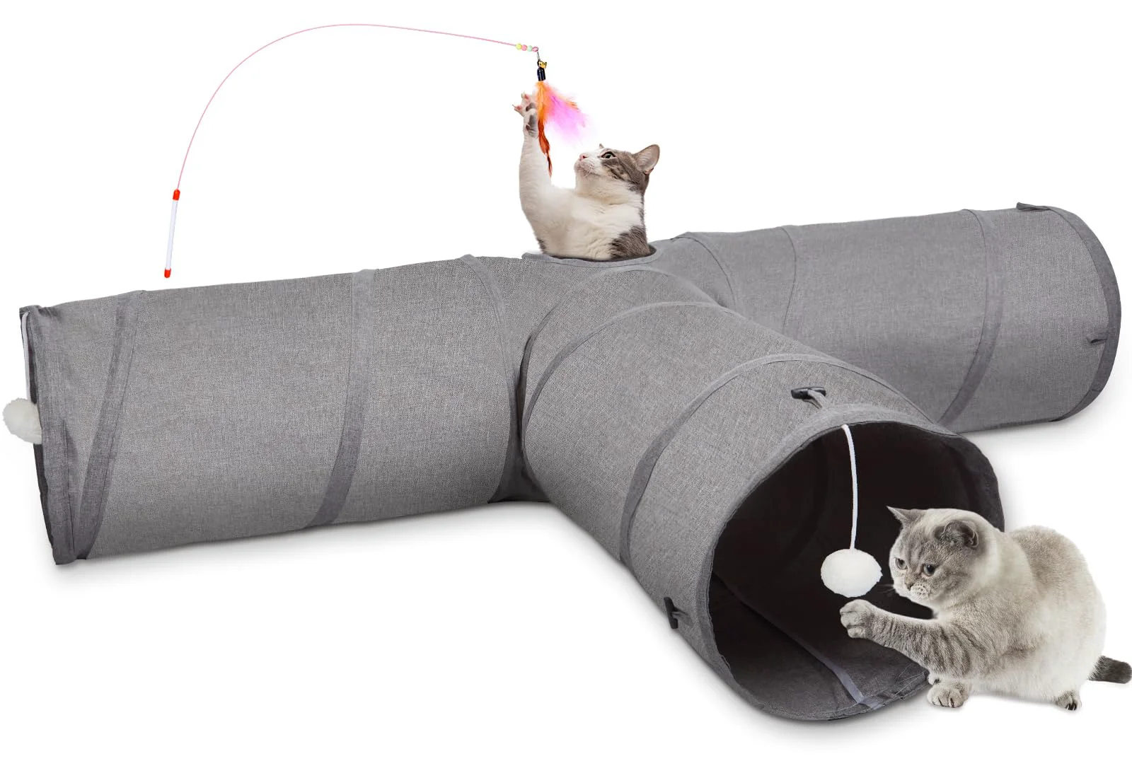 Reusable Ownpets Cat Tunnel - Extra Large 12-Inch Diameter Collapsible Play Tunnel Elegant