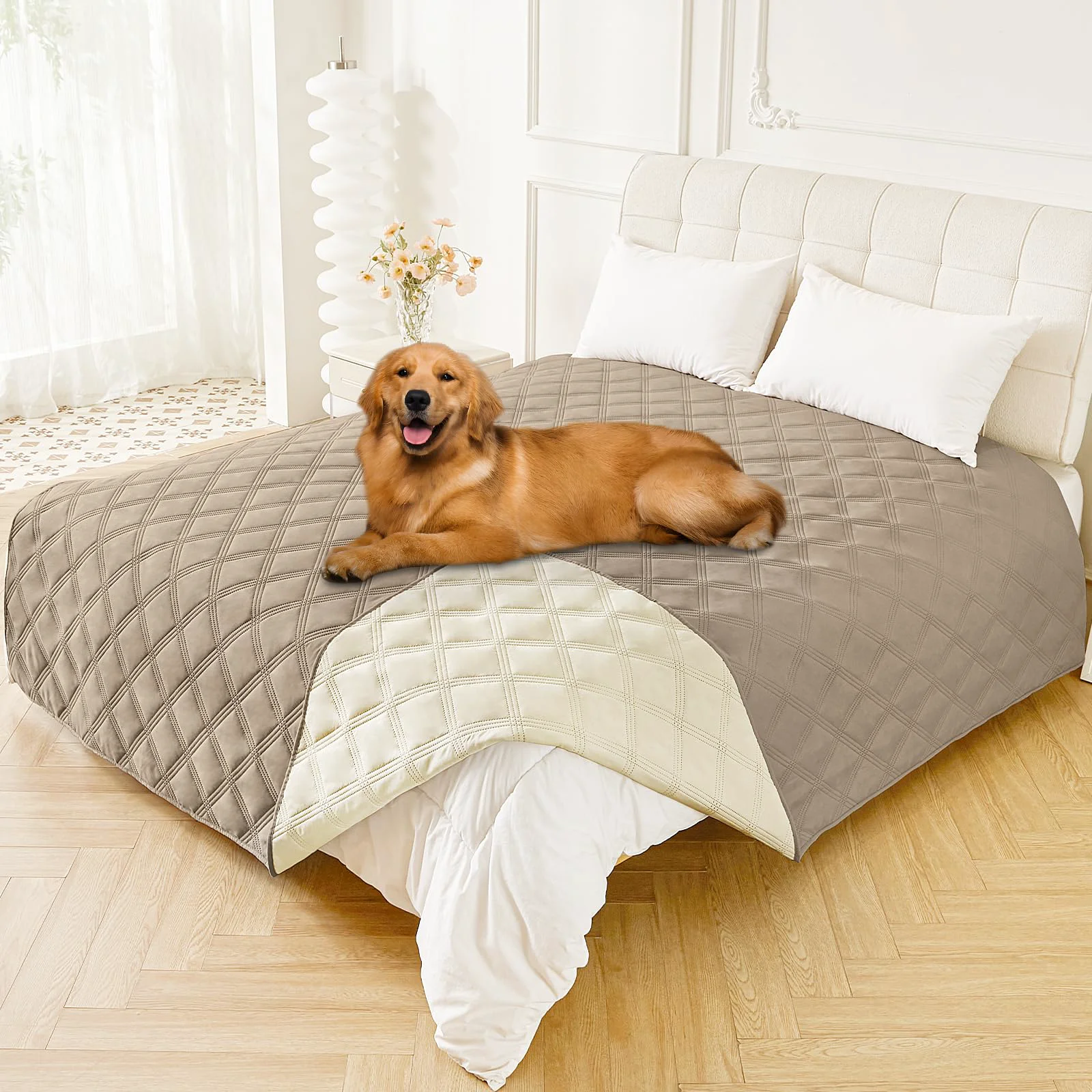 Premium Smiry Waterproof Dog Bed Cover Blanket 82x102 – Reversible Washable Specialty