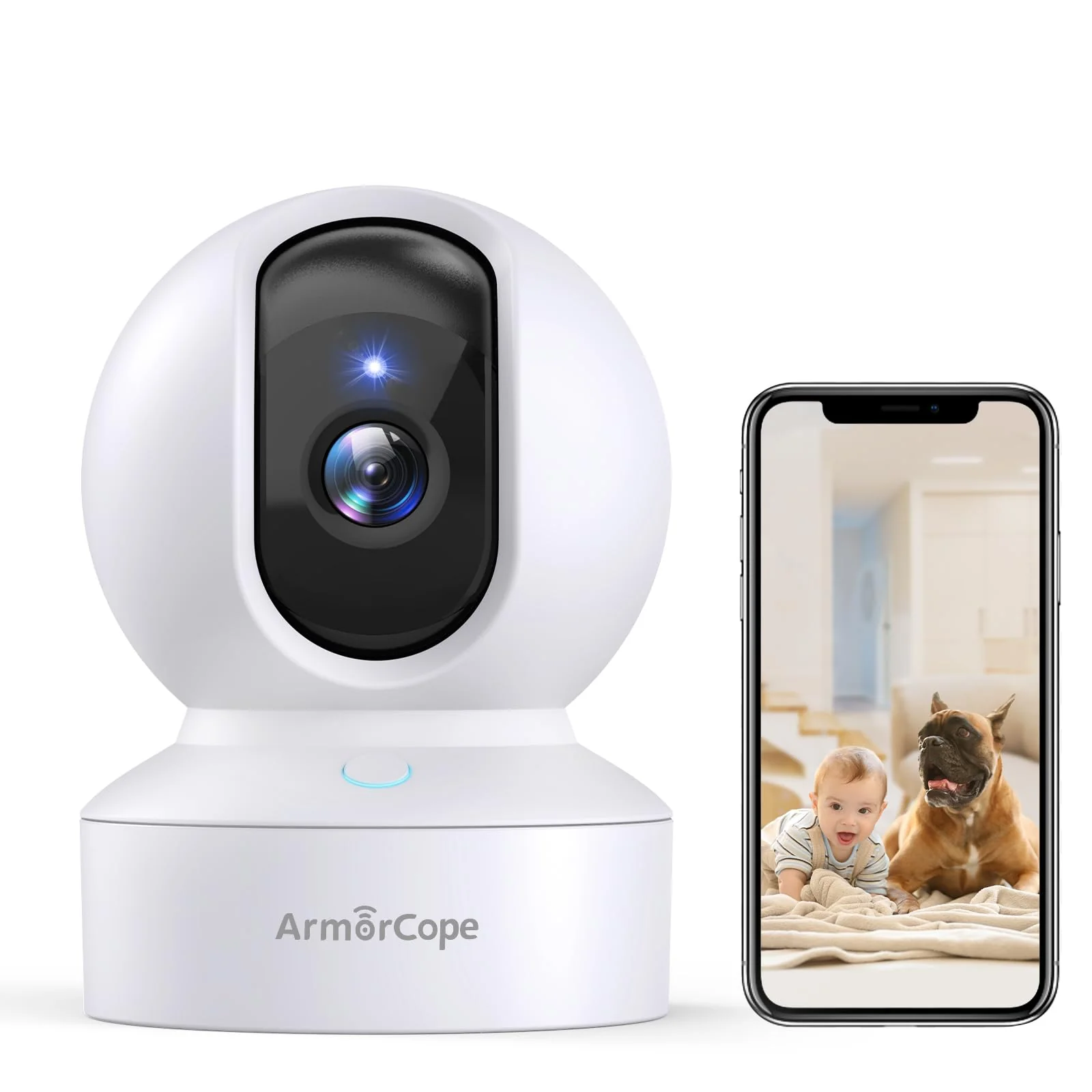 Detailed Armorcope Pet Camera 2K HD — 360° Pan Tilt Night Vision Motion Tracking Specialty