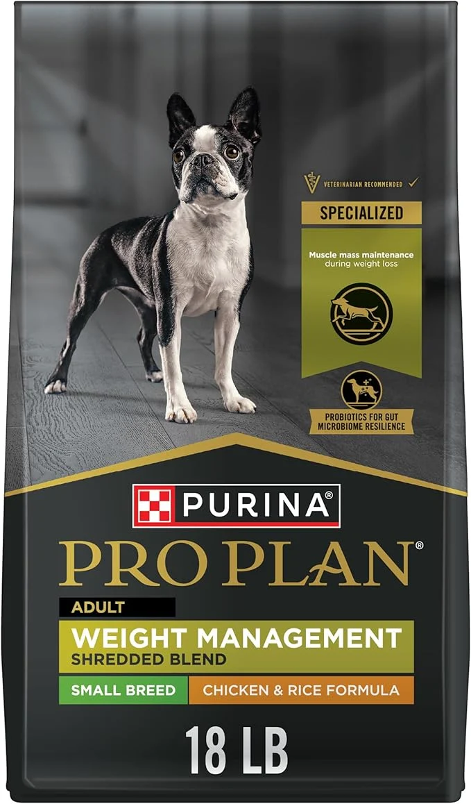 Elite Purina Pro Plan Small Breed Weight Management Dry Dog Food Shredded Blend Chicken and Rice Formula - 18 lb. BagAbout This Fine