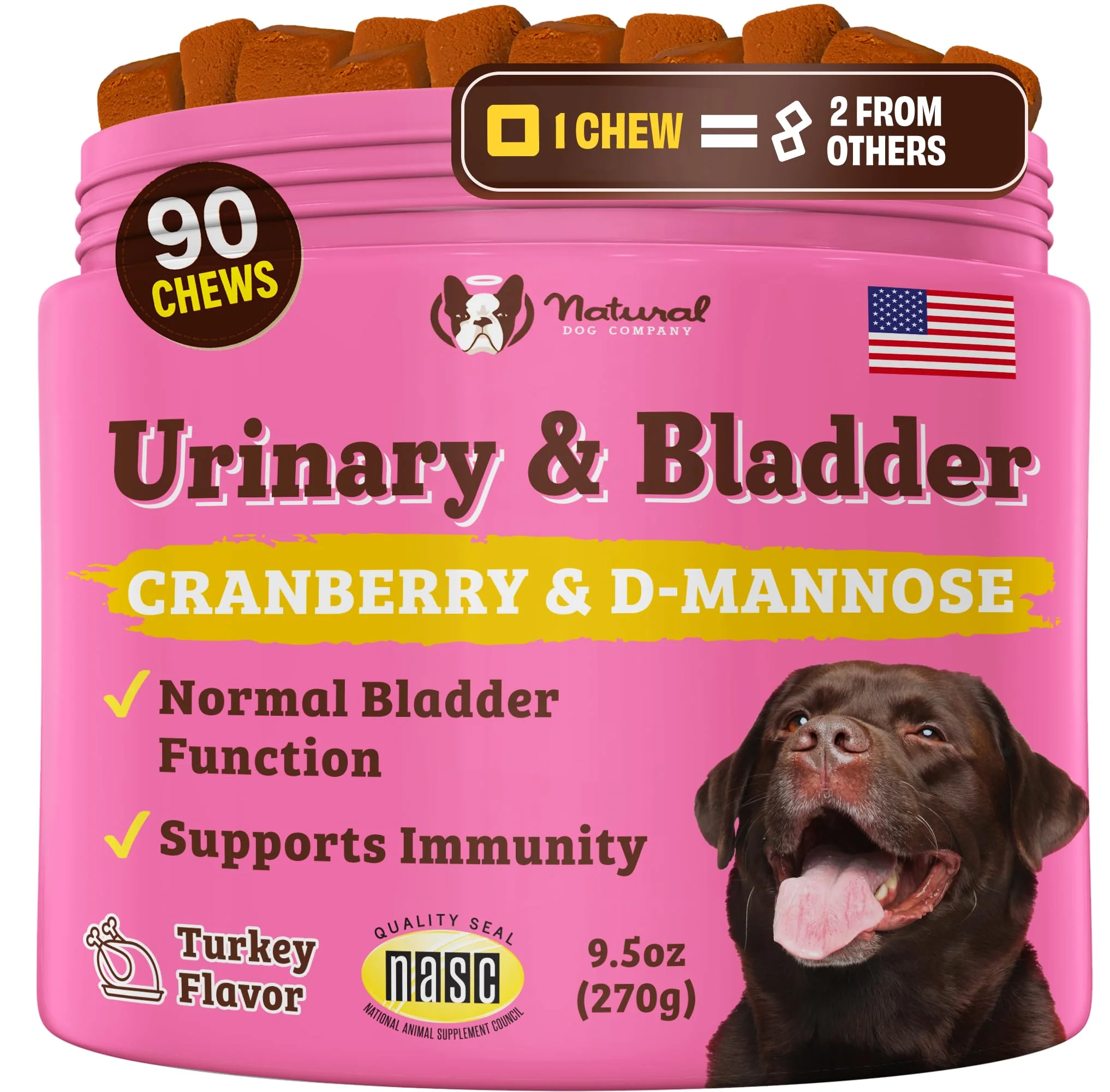 Luxury Natural Dog Company Urinary Bladder Soft Chews – Cranberry D-Mannose for Dogs Certified
