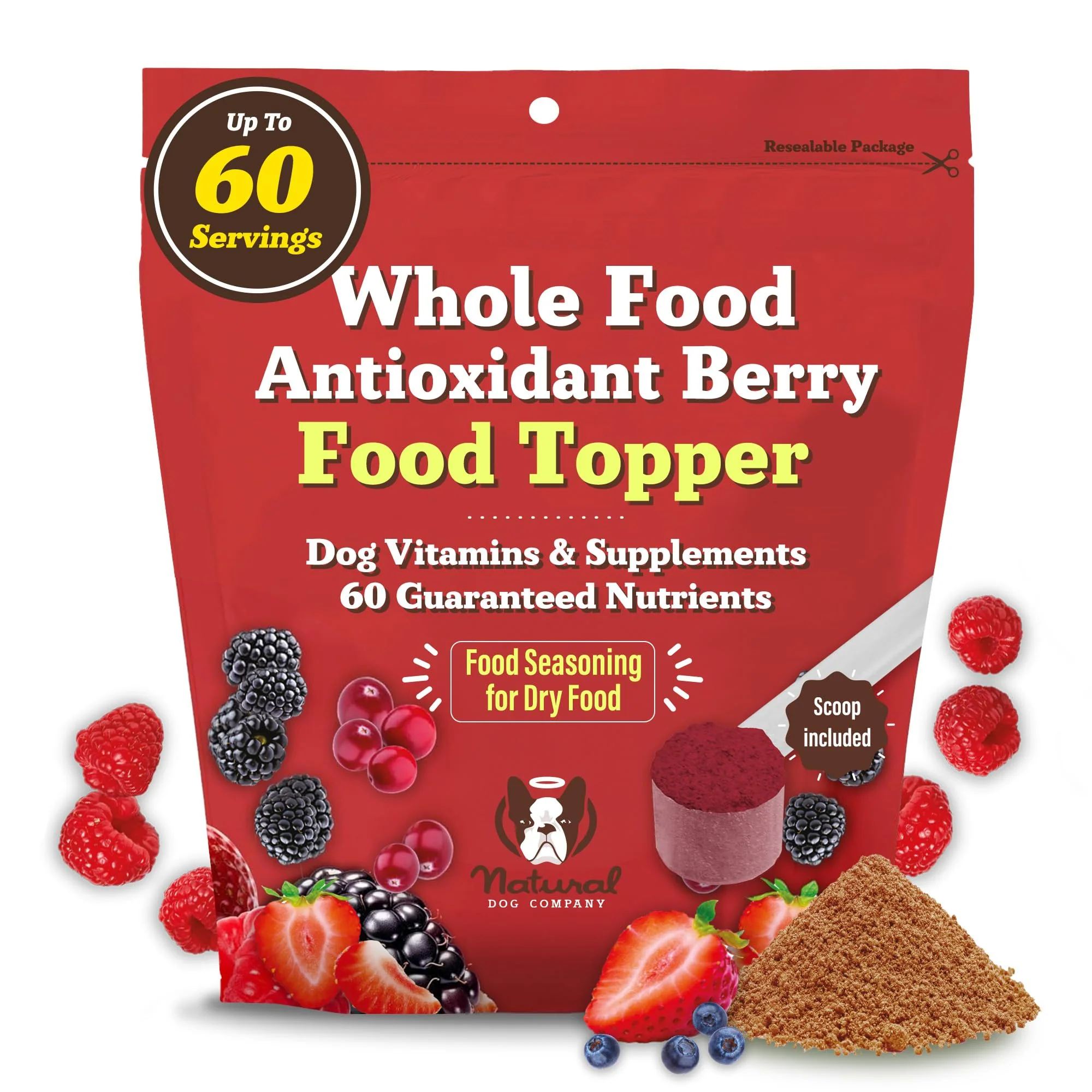 Functional Natural Dog Company Antioxidant Berry Granules – Dog Food Topper All Breeds Genuine