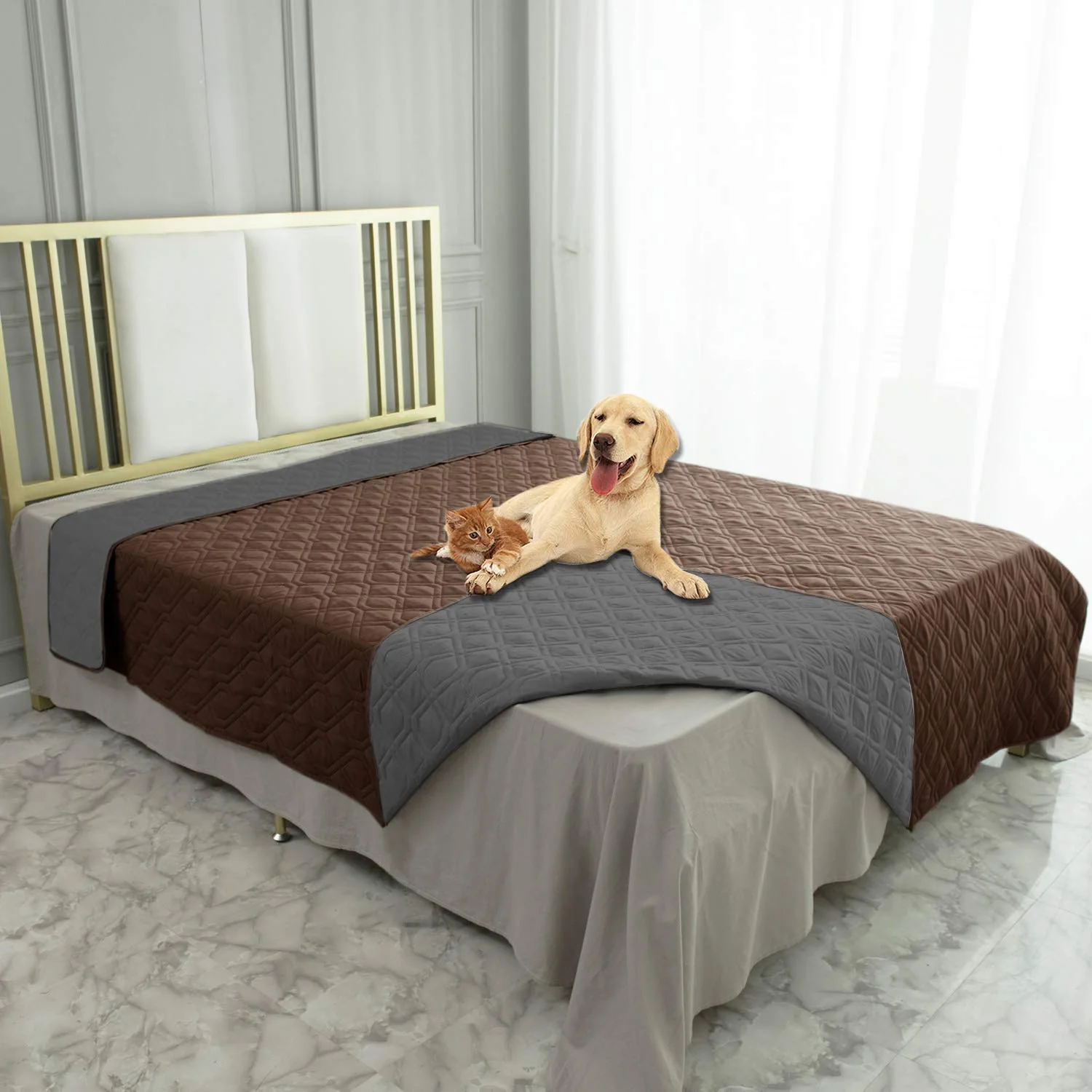 Minimalist Ameritex Waterproof Dog Bed Cover – Reversible Furniture Protector for Sofa Bed Couch Original