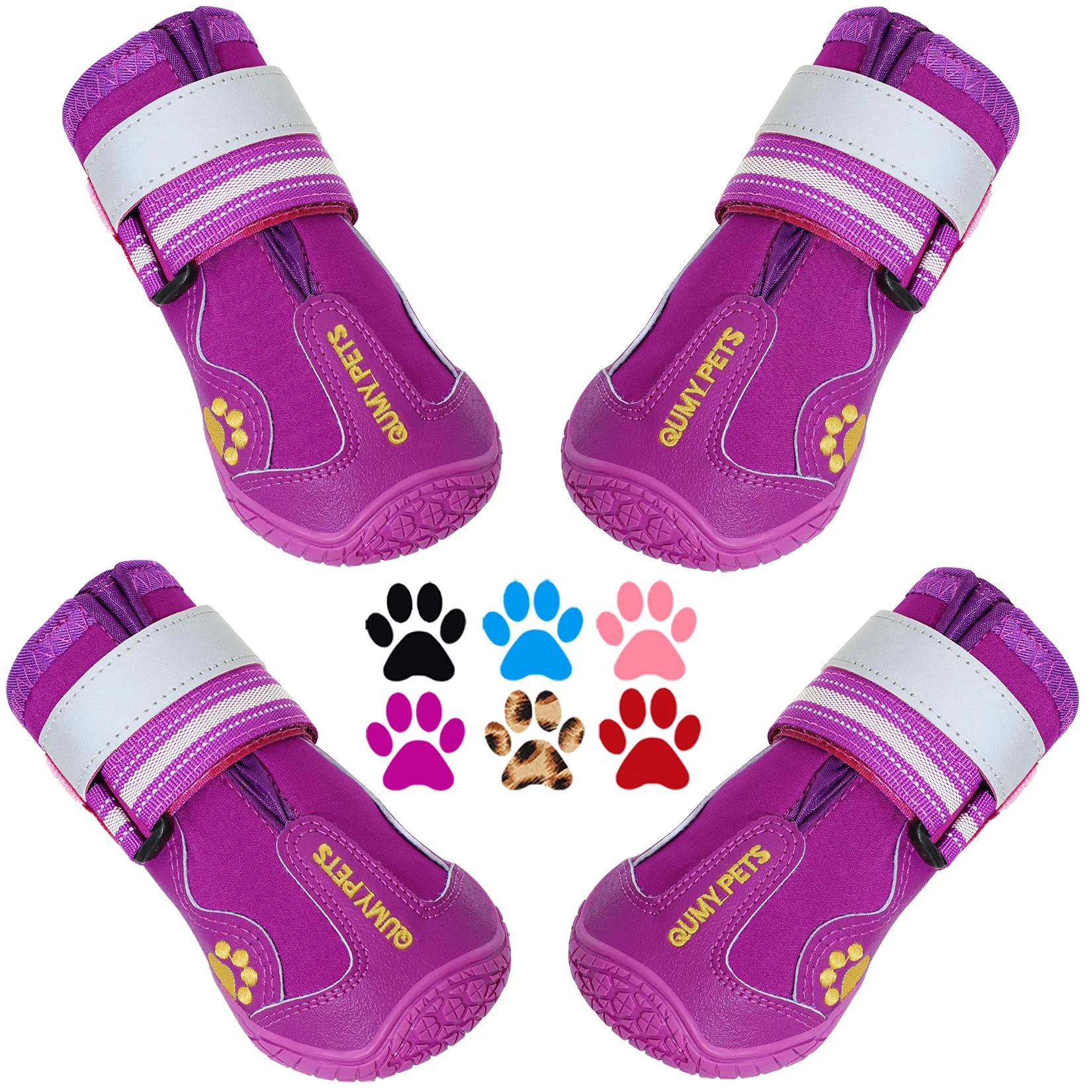 World-Class QUMY Dog Shoes for Large Medium Dogs – Water-Resistant Boots with Anti-Slip Soles Smart