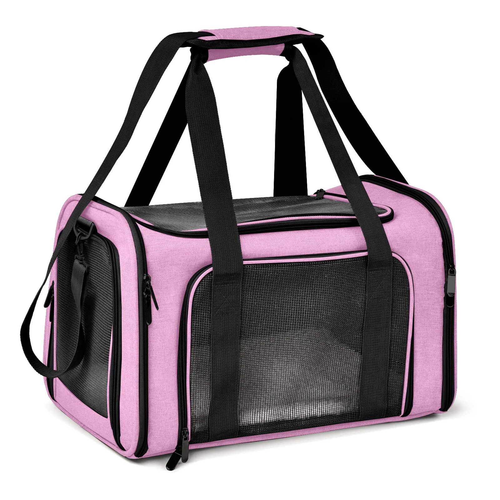 Henkelion Pet Carrier for Small Medium Pets – Airline- Soft Sided Collapsible Pink Up to 15 lbs Dependable