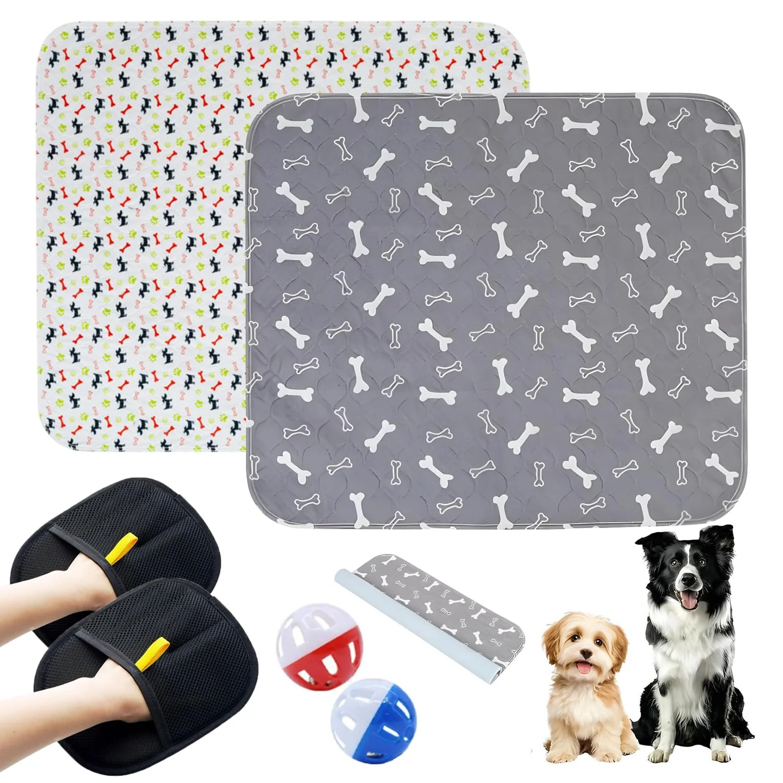 Green kovziorx 2PC Puppy Pads with Pheromones – Reusable Leak Odor Proof Non-Slip Training Pads Clean