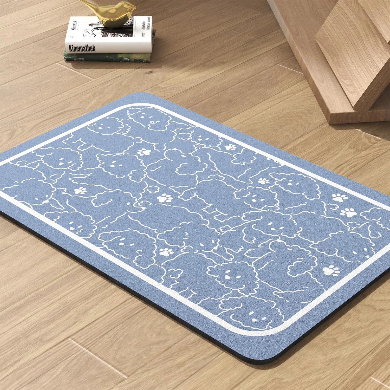 Contemporary PADOOR Bluedogs Pet Feeding Mat – Absorbent Quick-Dry Anti-Slip 16x24 Certified
