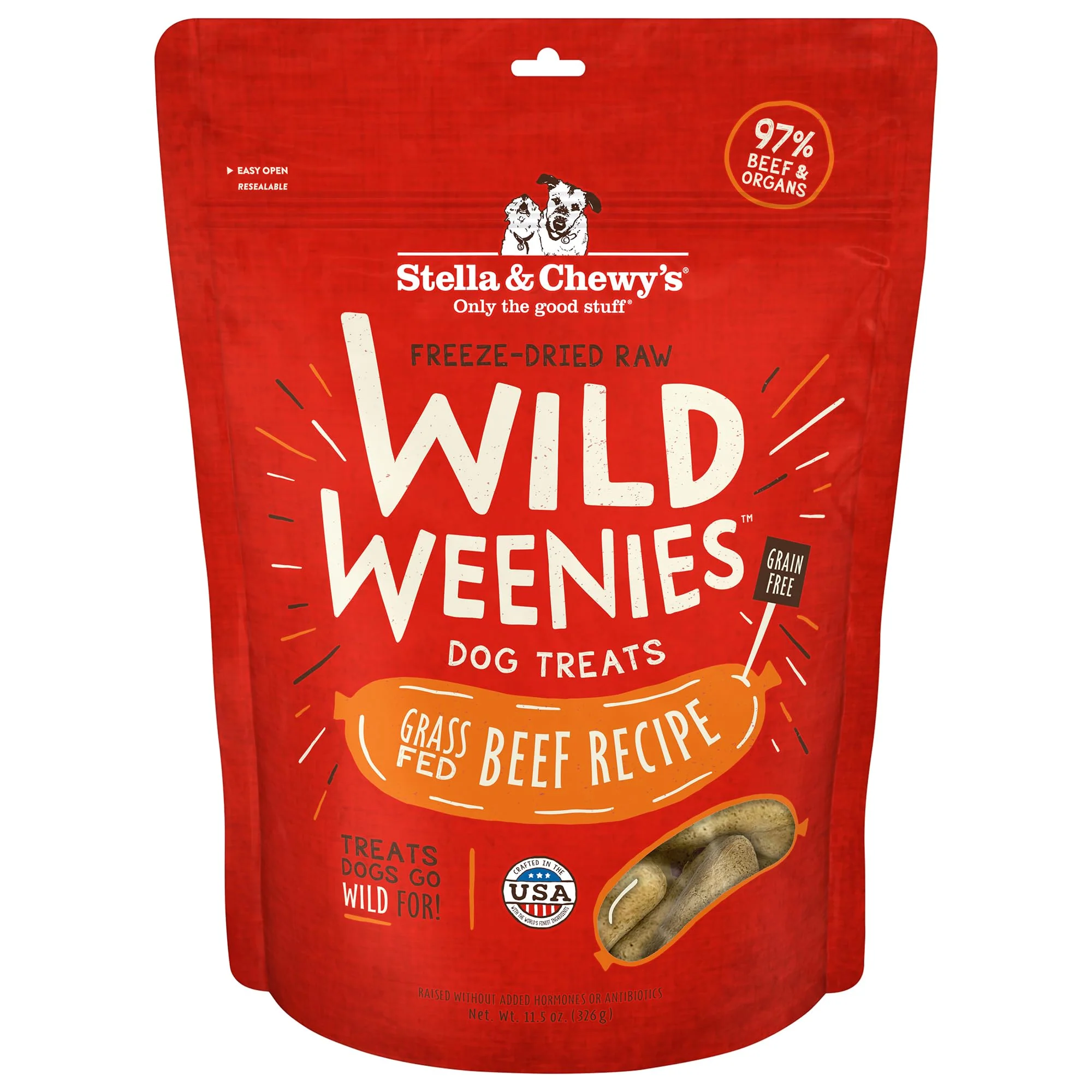 Eco-Friendly Stella Chewy's Wild Weenies – ze-Dried Raw Dog Treats 97 Beef Organs USA Made Effective