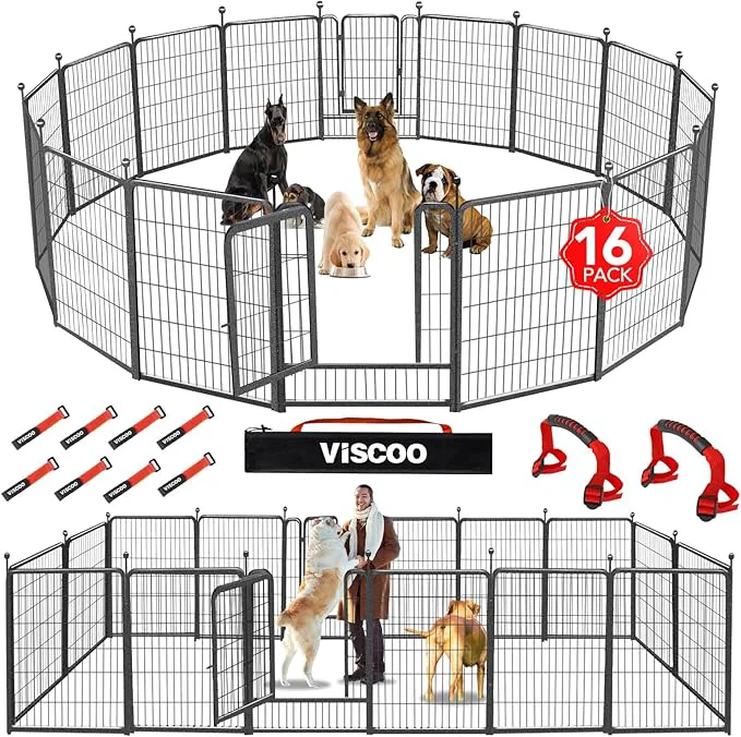 Sustainable Dog Playpen Outdoor 16 Panels 40 High Metal Dog Fence Effective