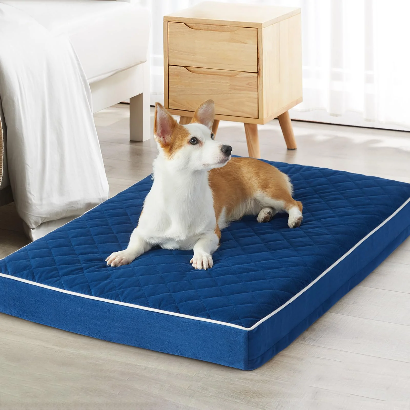 Lightweight WNPETHOME Orthopedic Dog Bed – Medium Waterproof Washable Cover Velvet Quilted Comfort Contemporary