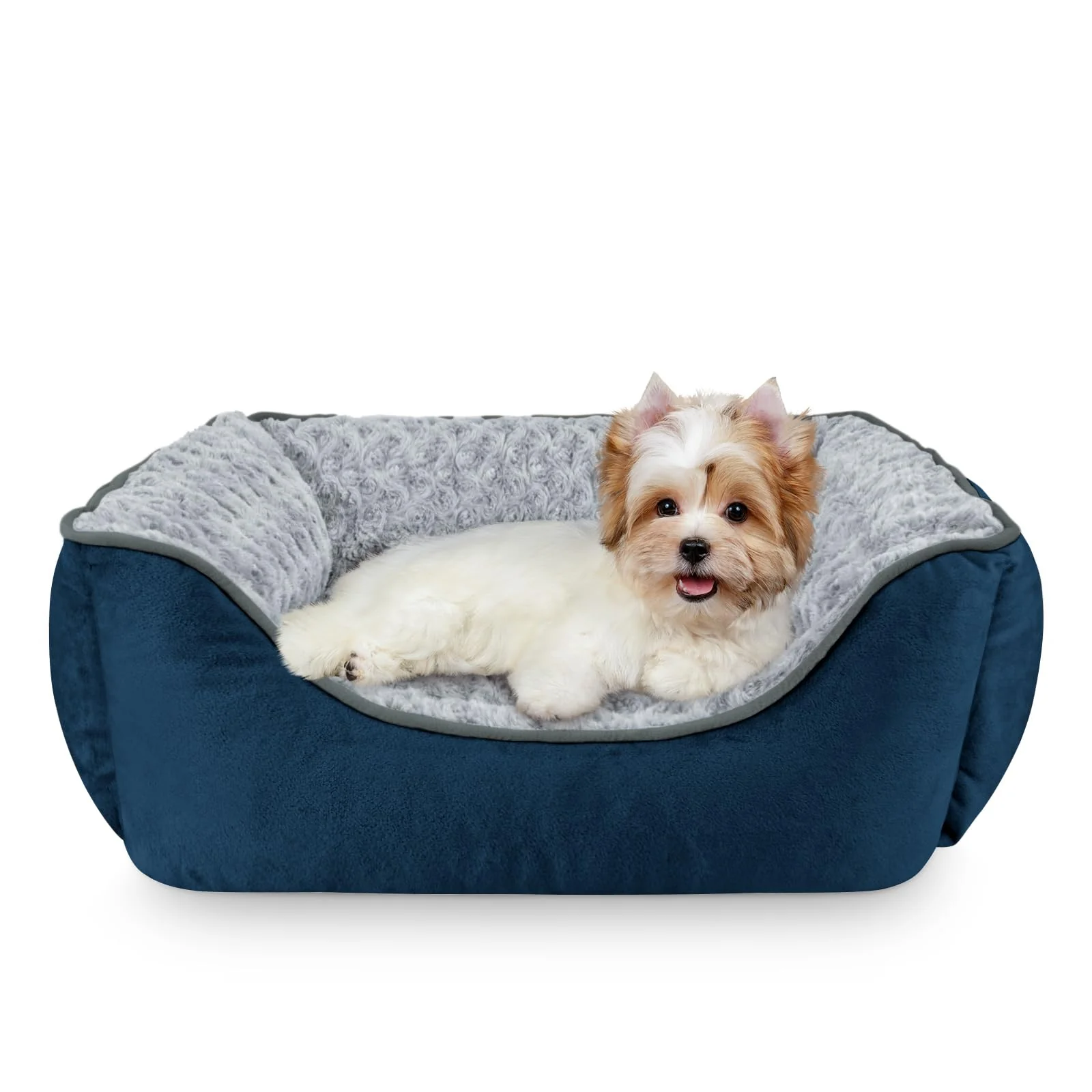 Official JOEJOY Rectangle Dog Bed – Washable Orthopedic Sofa Bed for All Sizes Navy Solid
