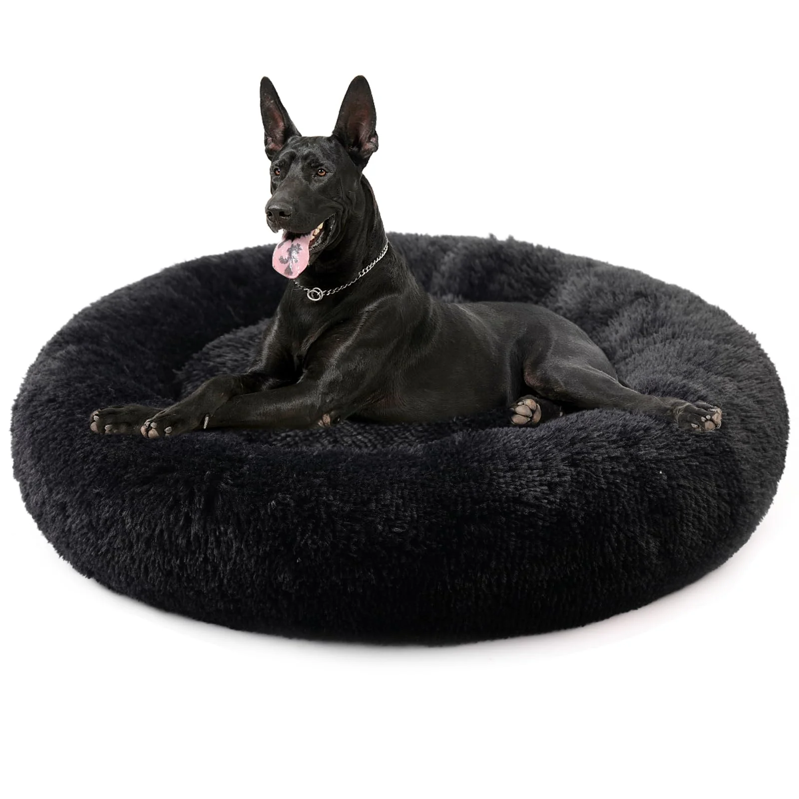 Advanced Nisrada Dog Bed 27in Calming Donut Round Bed Washable Slip-Resistant Easy-to-Use