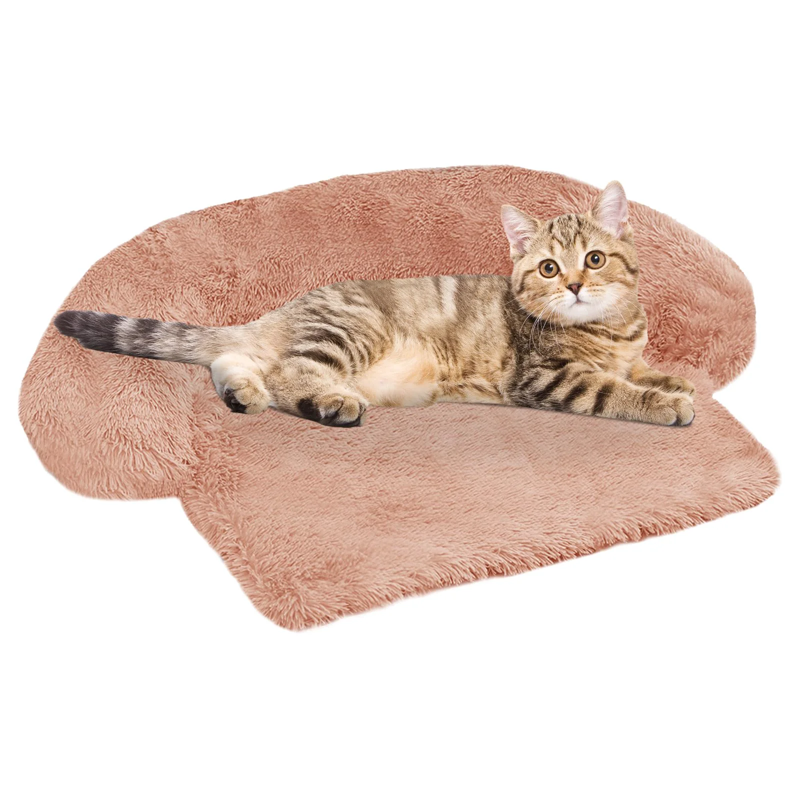 Organic GGIB Calming Dog Bed – Fluffy Plush Mat with Removable Cover XS 31x23.5x5 Pink Fine Crafted