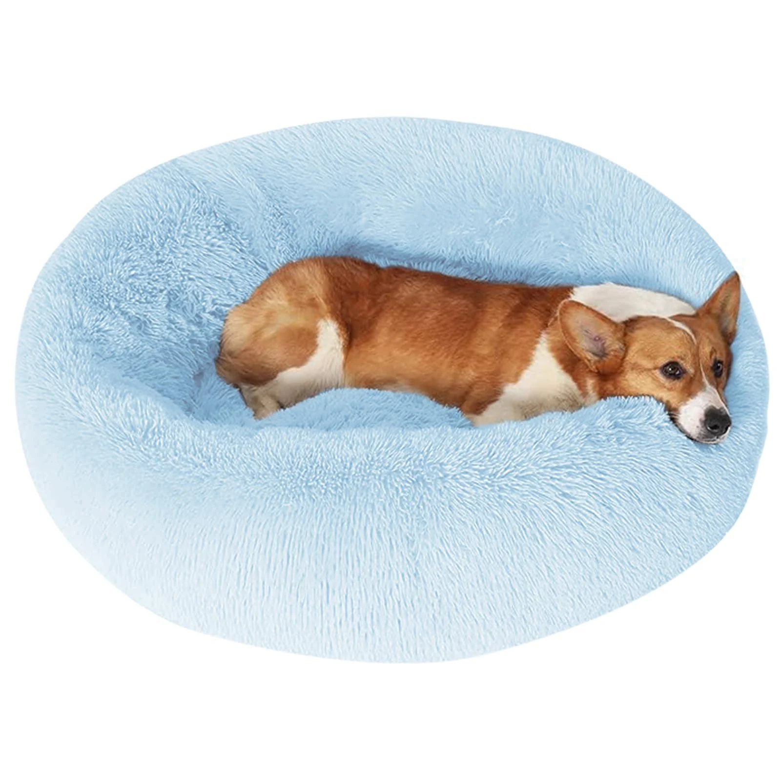 Refined JOLLYVOGUE Calming Donut Dog Bed for Medium Large Dogs – Plush Non-Slip Washable 27 30 36 in Selected