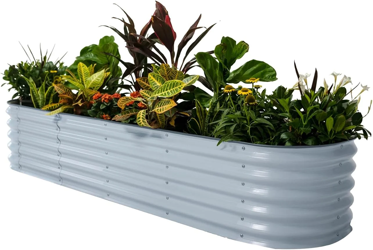 Carefully Designed Vego garden Raised Garden Bed Kits 17 Tall 9 in 1 8ft x 2ft Metal Raised Planter Bed for Vegetables Flowers Ground Planter Box Sky Blue Powerful