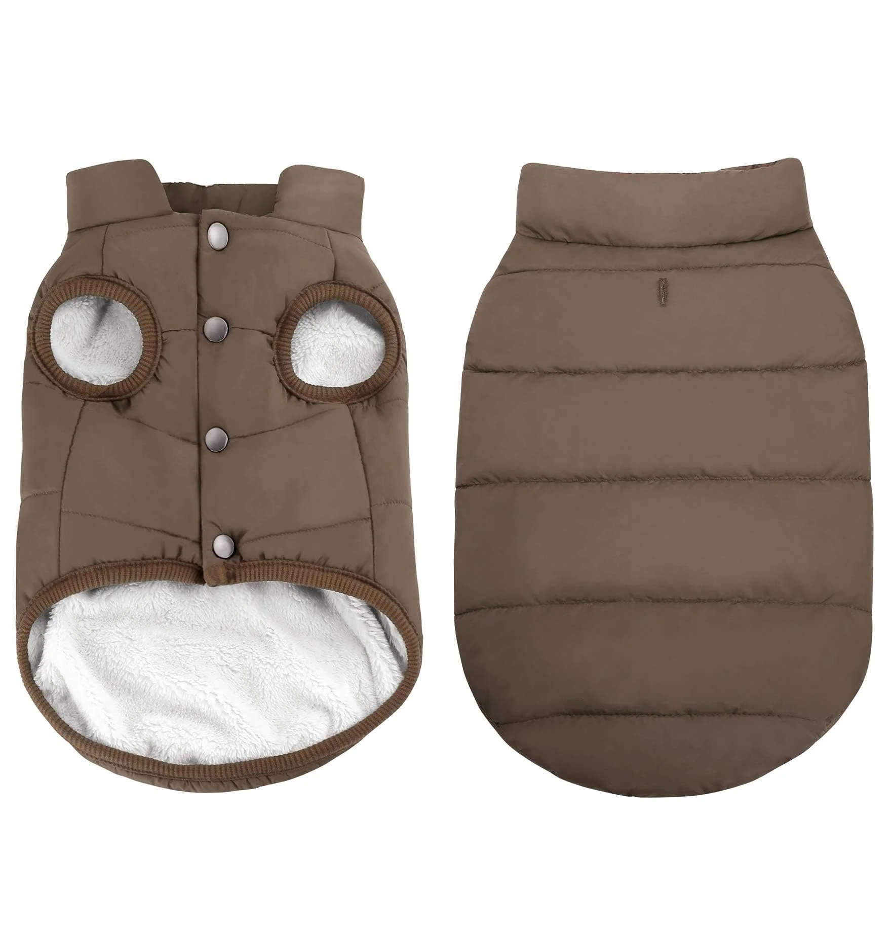 Functional ASENKU Dog Winter Coat - Waterproof Windproof Snowproof Puffer Vest 3XL Coffee Green