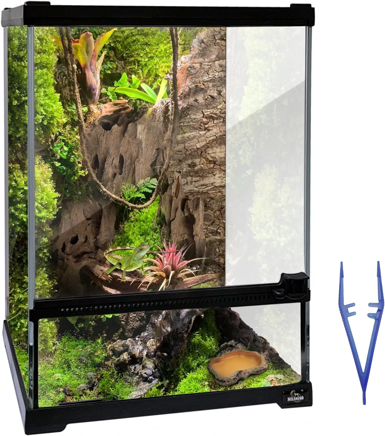 Environmentally Friendly Reptile Glass Terrarium Tank 10 10 14in Full View with Front Opening Door Amphibians Enclosure Habitat Cage for Leopard Gecko Tarantula Young Lizard Hermit Crab Frog Insects Breeding Clean