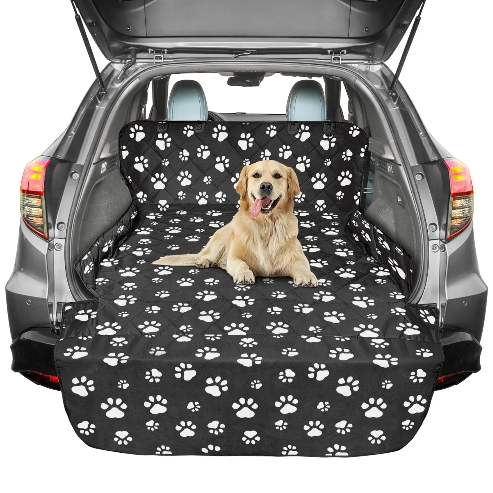 Clean F-color SUV Cargo Liner for Dogs — Water-Resistant Universal Fit Bumper Flap Eco-Friendly