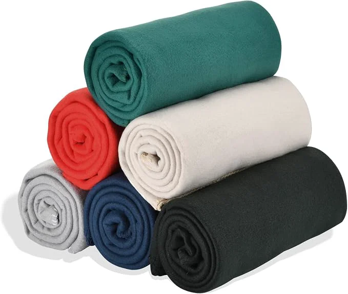 Artisan Fleece Throw Blankets Solid Lightweight Warm Soft Cozy Pet-Friendly Elite