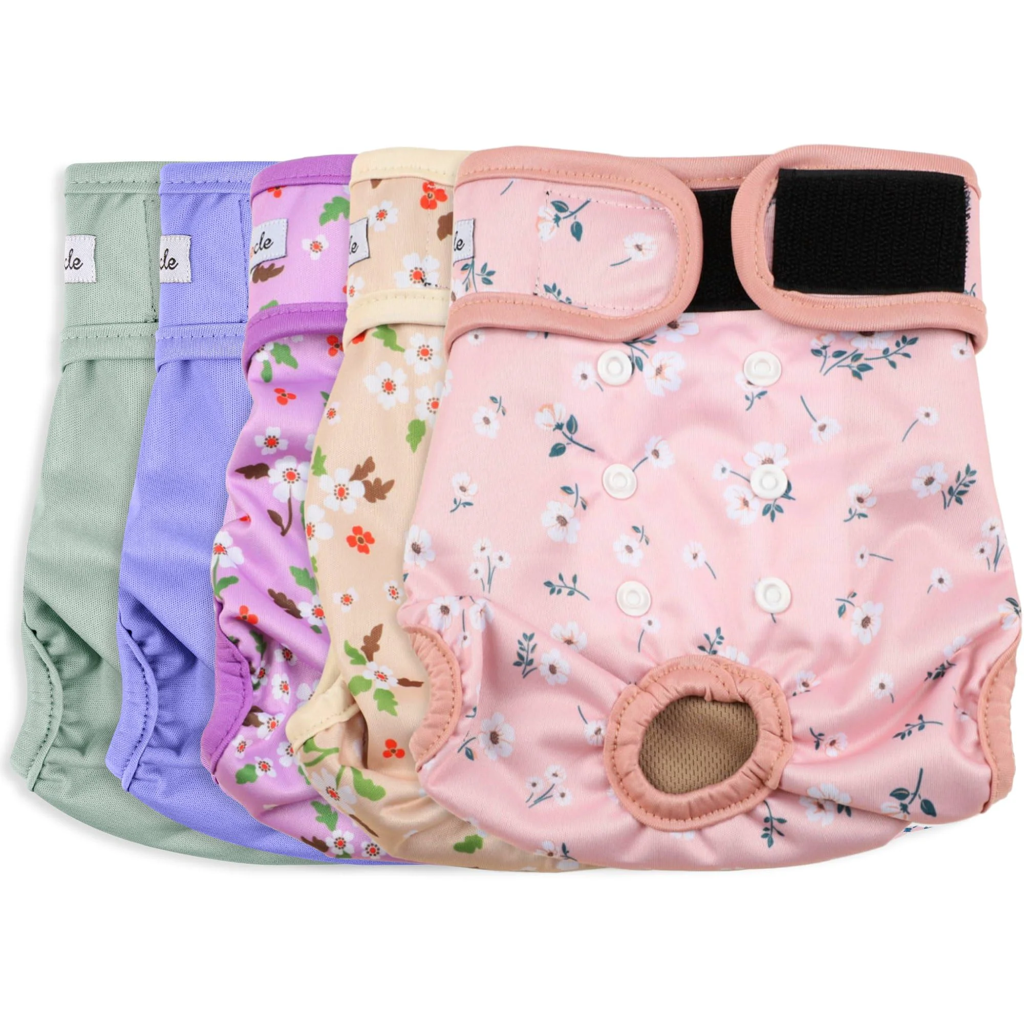 Exceptional Grecle Female Dog Diapers 5Pcs XL – Premium Reusable with Adjustable Snaps Flower Design Organic