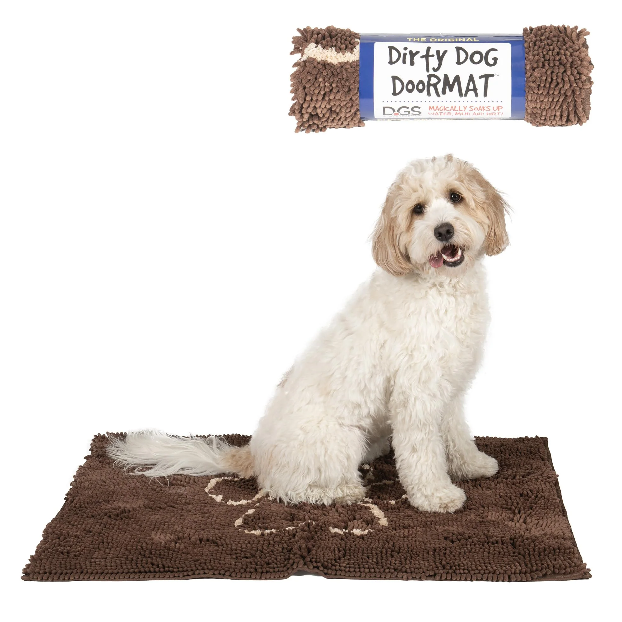Responsible Dog Gone Smart Dirty Dog Doormat – Fast Drying Super Absorbent Gripper Backing Almond Organic
