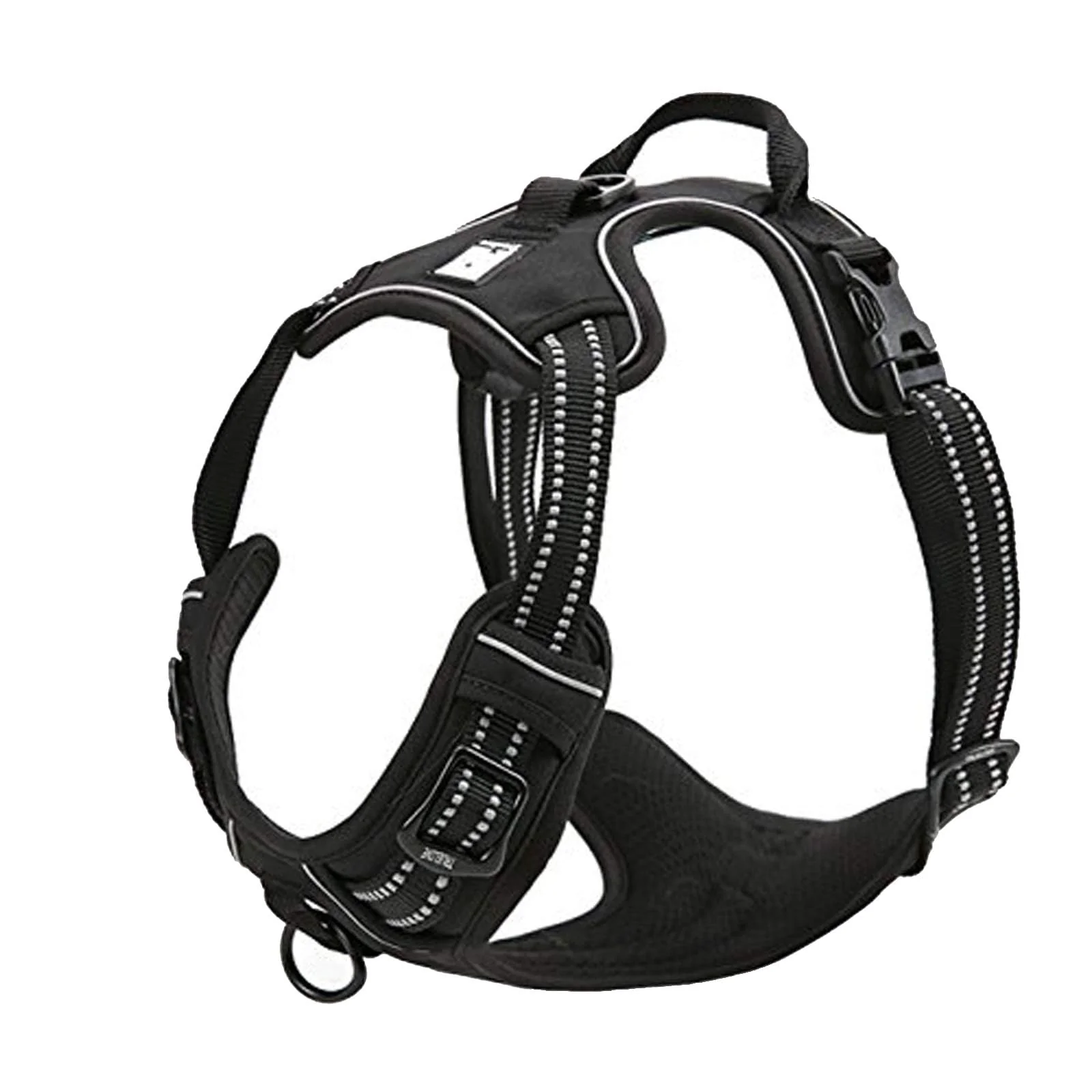 Fine Crafted TRUE LOVE TLH5651 Adjustable No-Pull Dog Harness – Reflective Dual-Point Control Soft Padding Black Effective