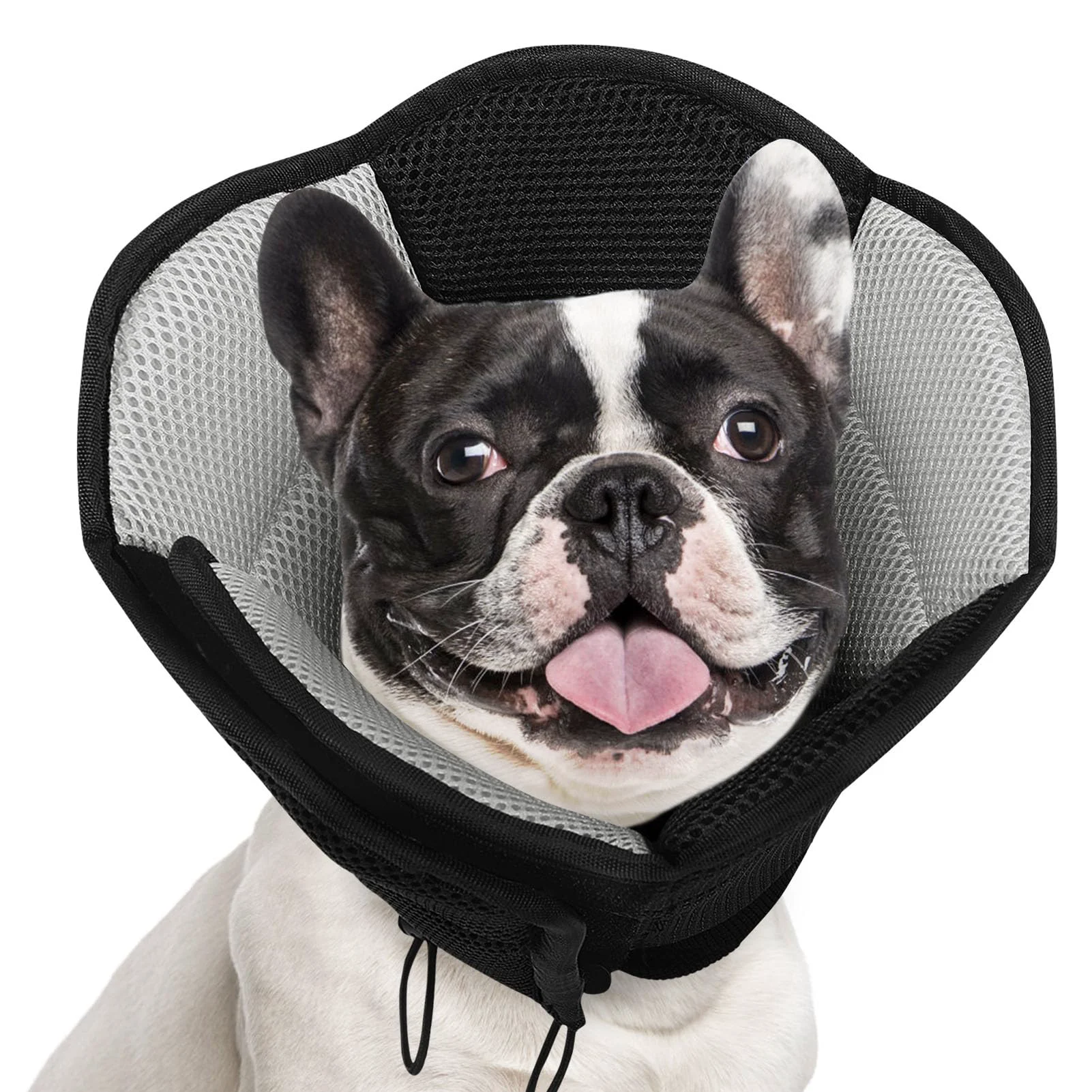 Official AOFITEE Dog Cone - Soft Adjustable E-Collar for Post-Surgery Recovery Medium Black Casual
