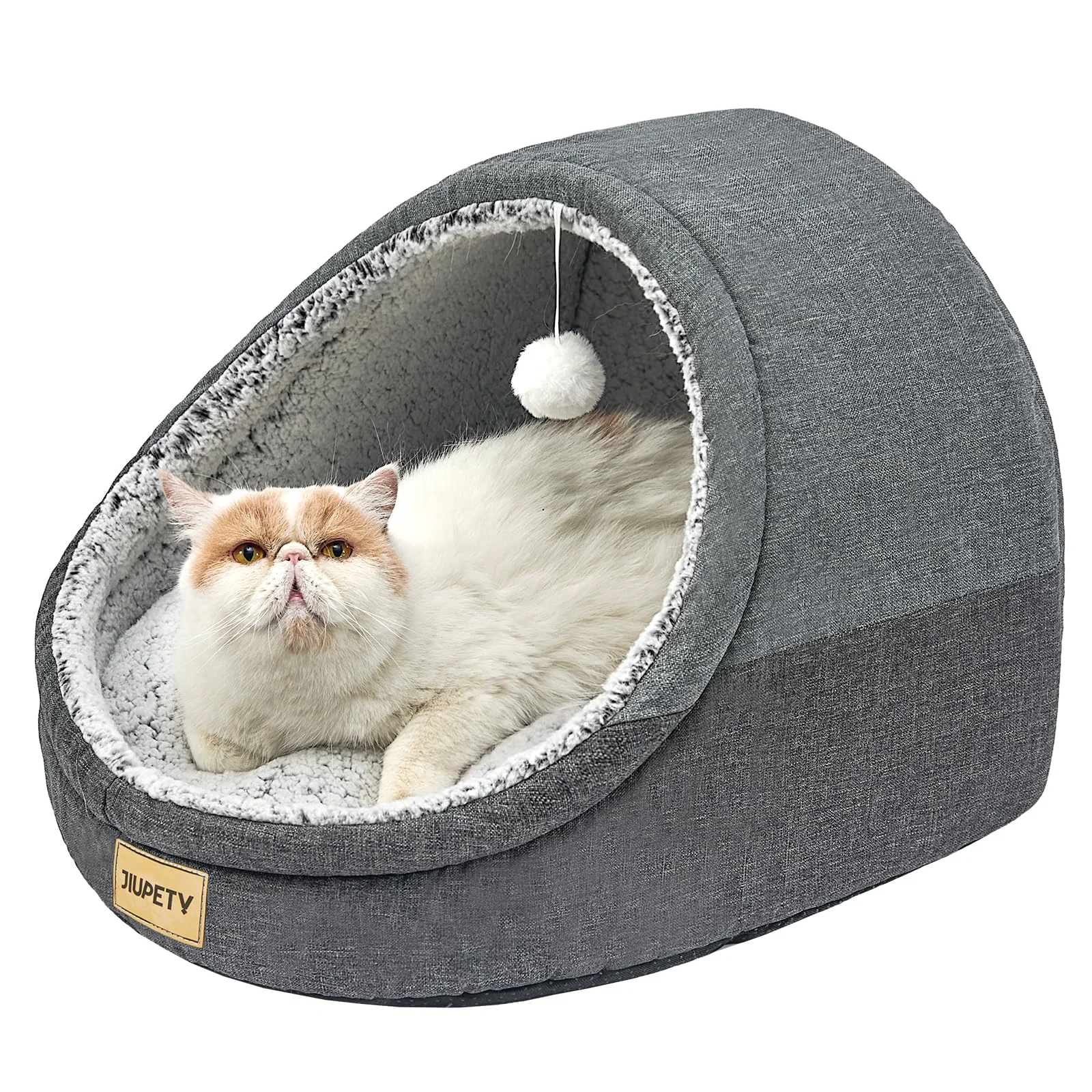 Elegant Jiupety Cute Cat Bed – Cat Cave for Indoor Cats Size L Dark Gray Innovative