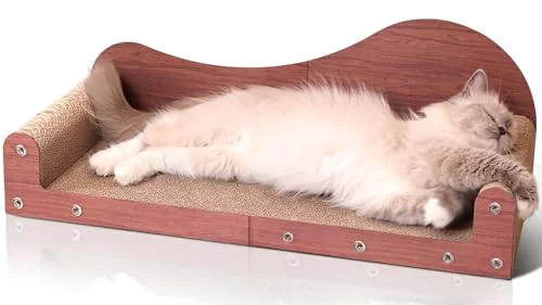 Unique ComSaf 26.4-Inch Large Cat Scratcher Bed Extra-Large Cardboard Sofa Lounge Comfortable