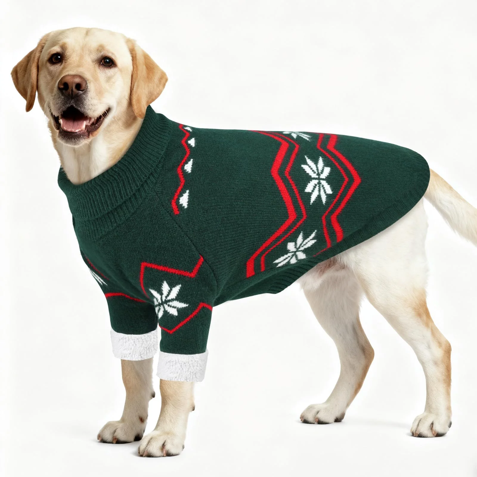 Reusable WINGOIN XXXL Dog Sweater for Large Dogs — Cozy Knit Winter Pullover with Leash Hole 3XL Detailed