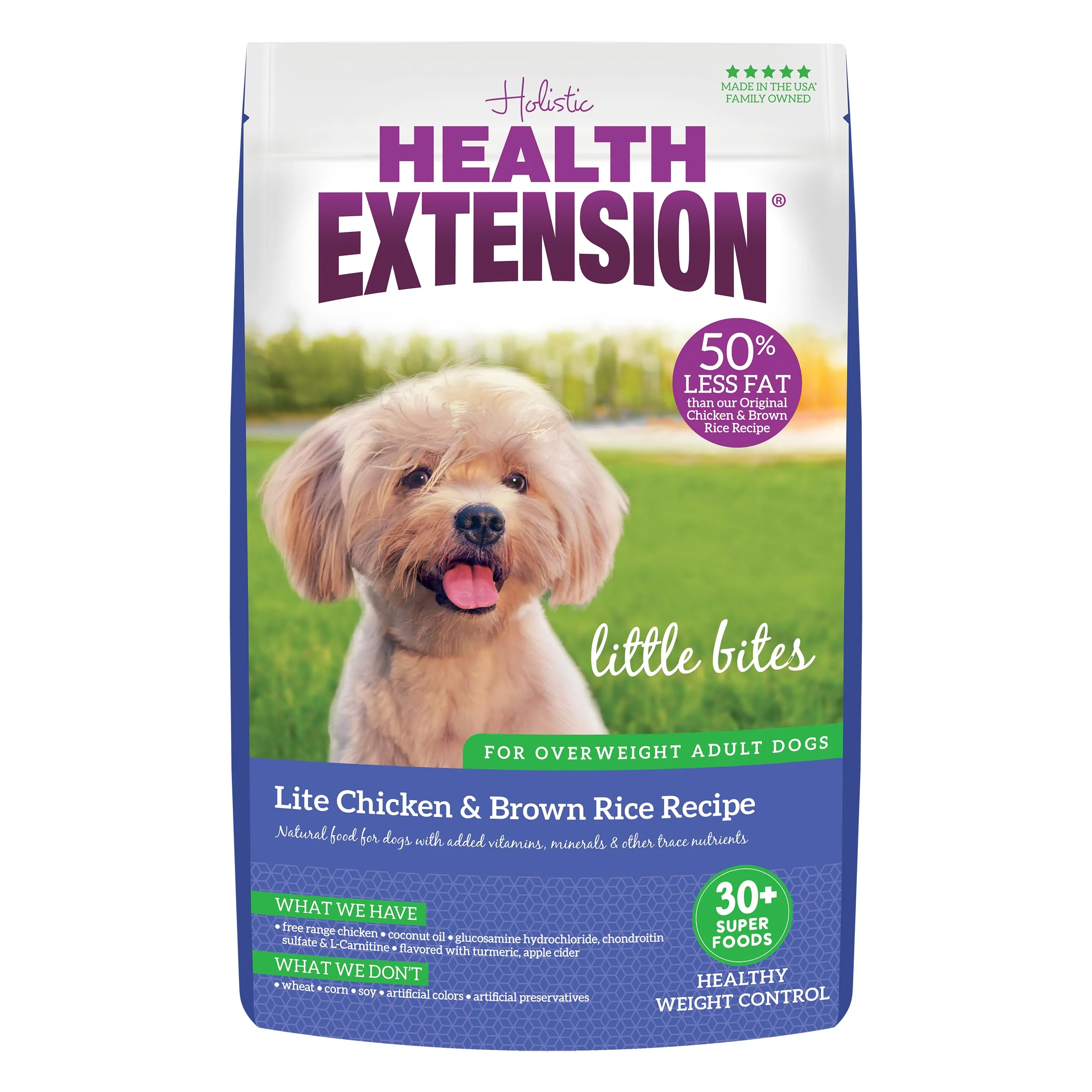 Easy-to-Use Health Extension Little Bites LITE Dry Dog Food for Small Toy Breeds Weight Digestive Support Powerful