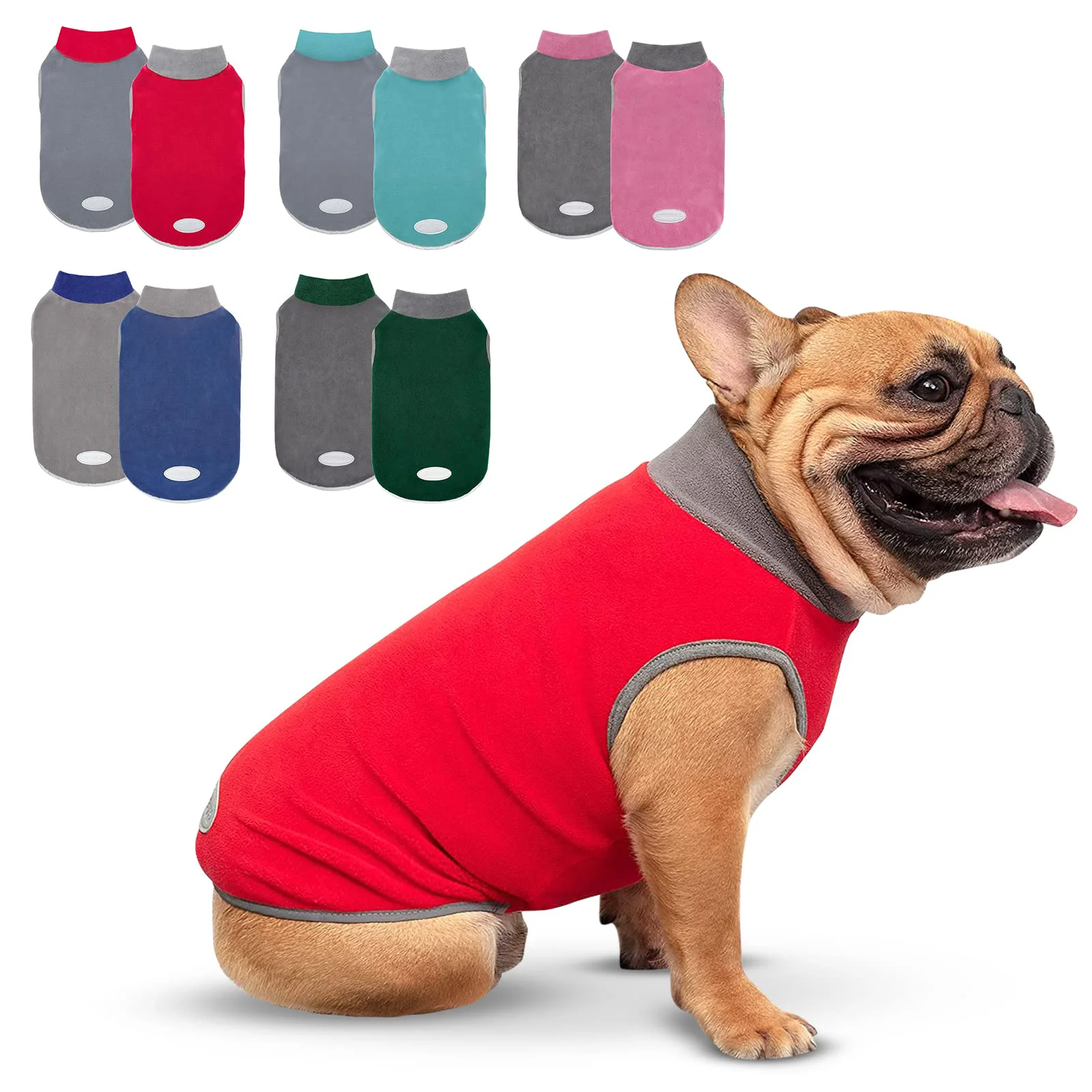Practical cyeollo 2 Pack Reflective Fleece Dog Sweaters for Small Dogs – Stretchy Pullover Vest Grey Red Specialty