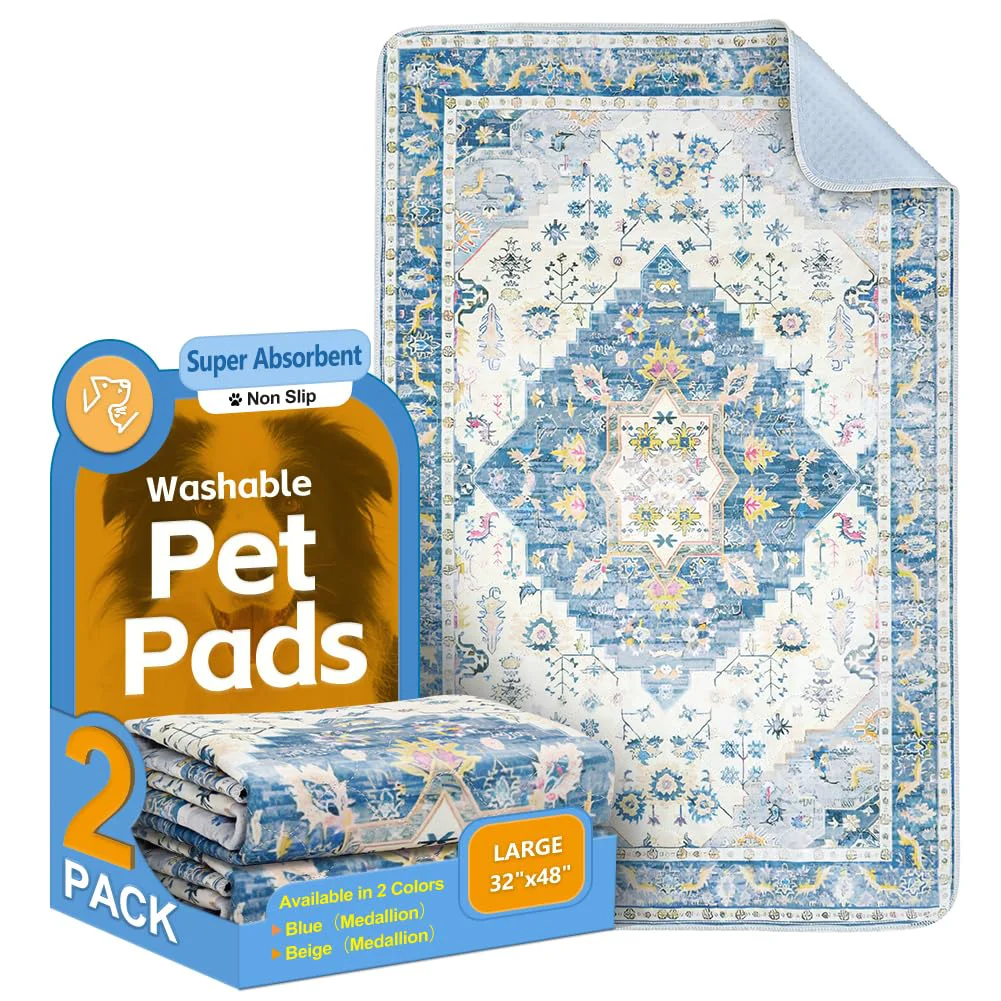 Casual ULIGOTA Washable Dog Pee Pads 2 Pack - 48x32 Non-Slip Leakproof Flexible