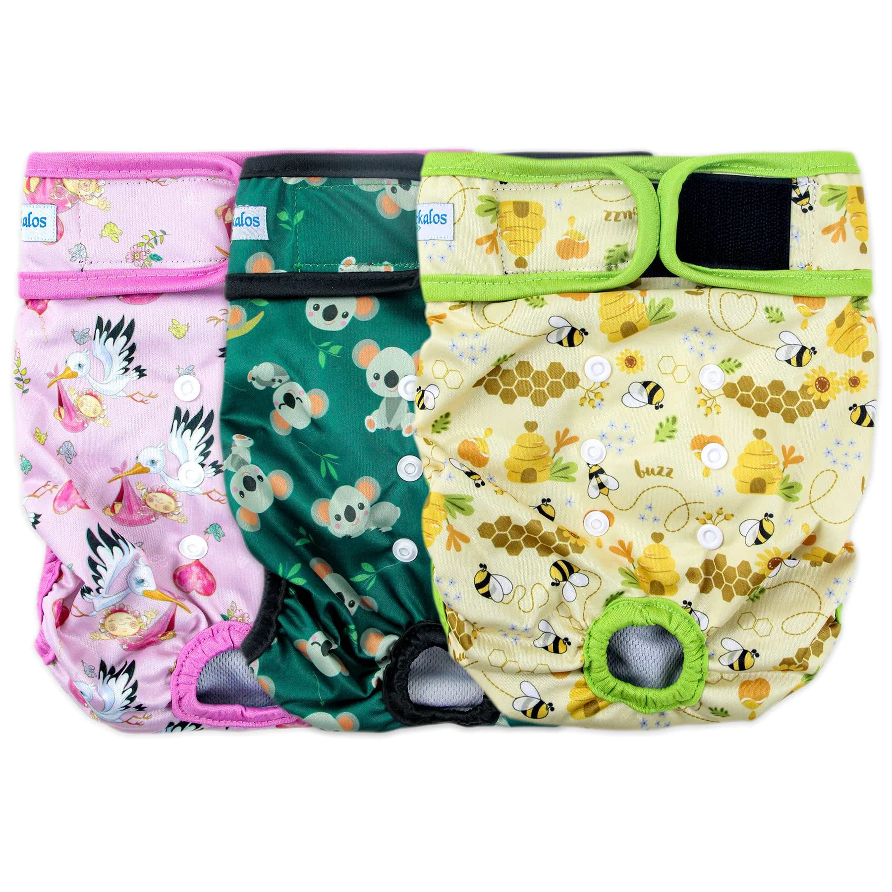 Secure Leekalos Reusable Washable Dog Diapers Female XX-Large 3 Pack – Highly Absorbent Adjustable Premium Material