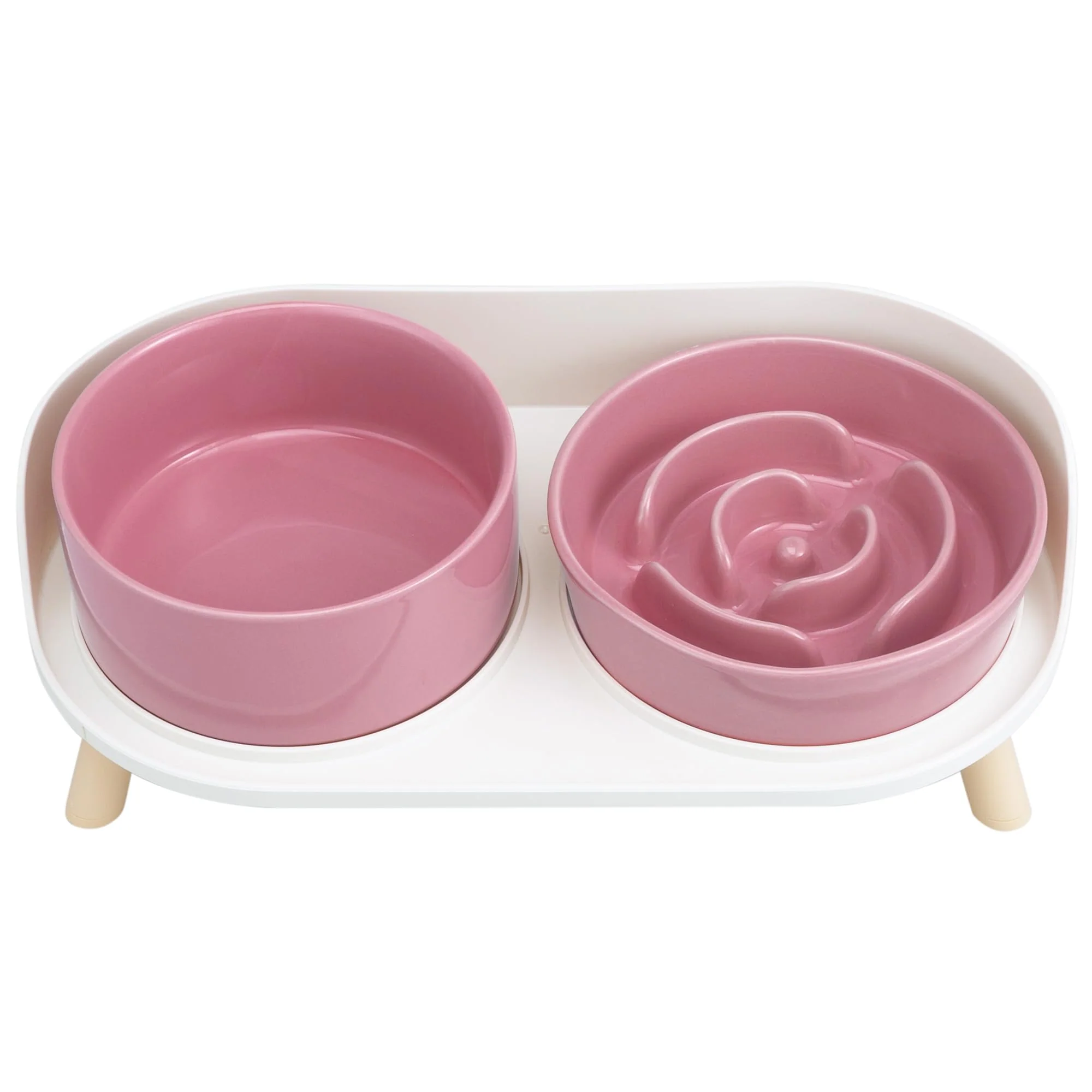 Durable PTOBER d Slow Feeder Dog Bowls - Ceramic Bowls on Stand for Small Medium Dogs Authentic