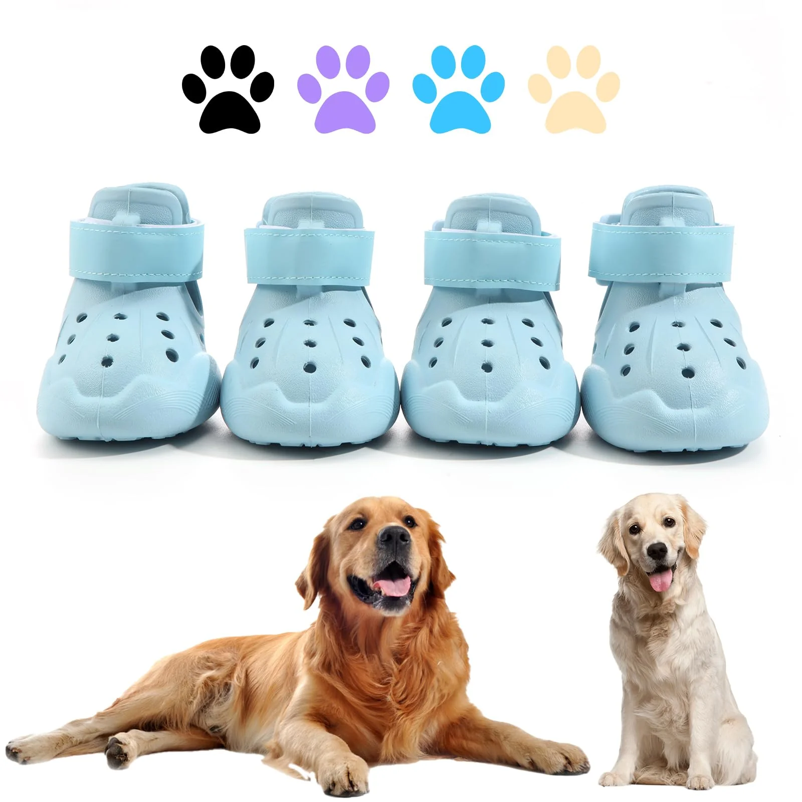 Eco-Friendly DOGOYS Dog Shoes Blue – Non-Slip Waterproof Boots with Adjustable Straps Modern