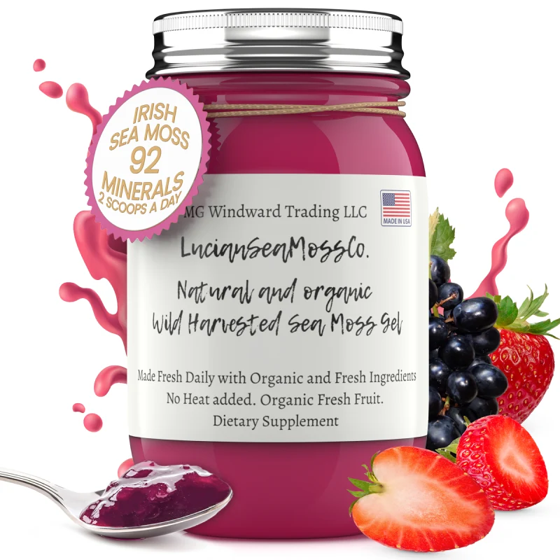 High-Quality Fresh Organic Strawberry Acai Infused Sea Moss Gel