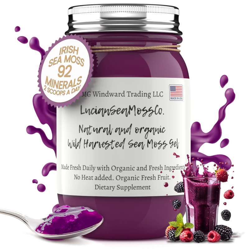 Original Design Fresh Organic Mixed Berry Mojito Infused Sea Moss Gel Trendy