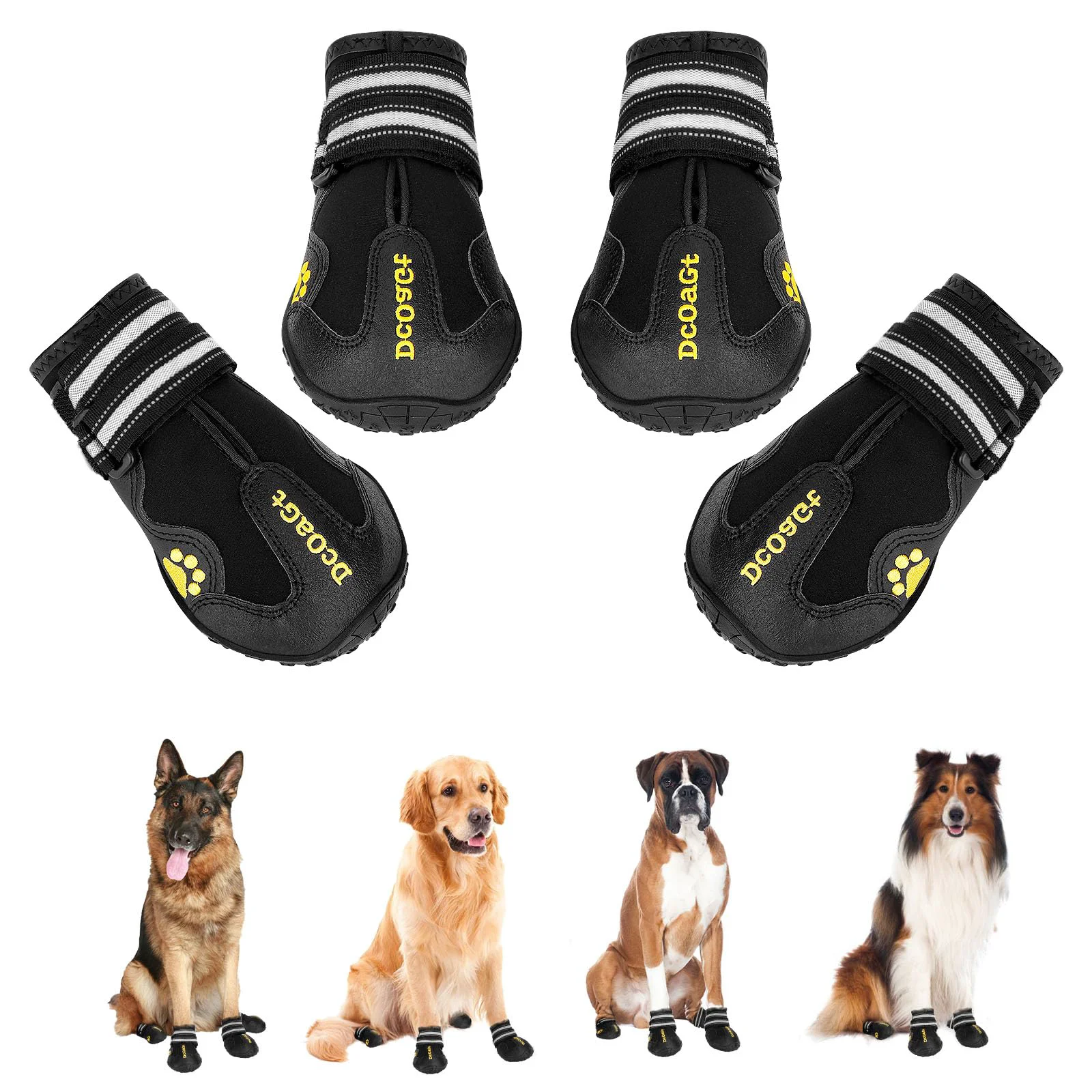 Luxury DcOaGt Dog Shoes Size 4 – Waterproof Anti-Slip Boots for Winter Outdoor Comfortable